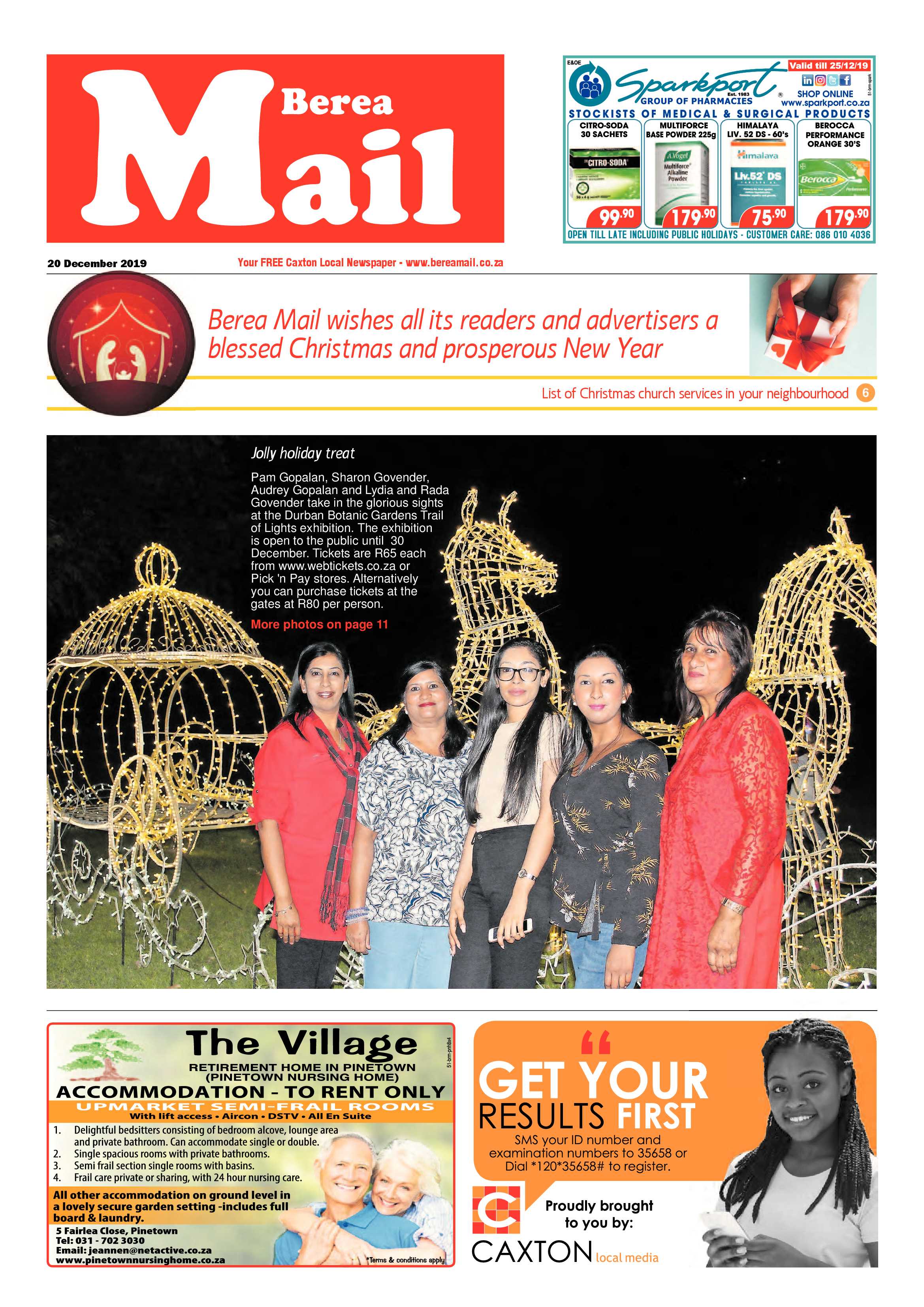 Berea Mail 20 December 2019 page 1