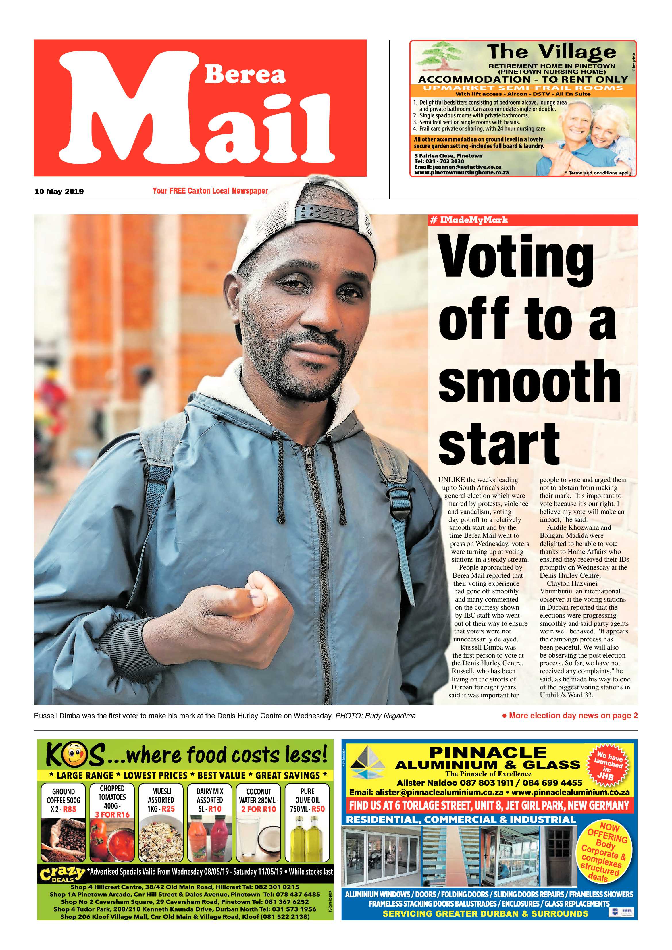 Berea Mail 10 May 2019 page 1