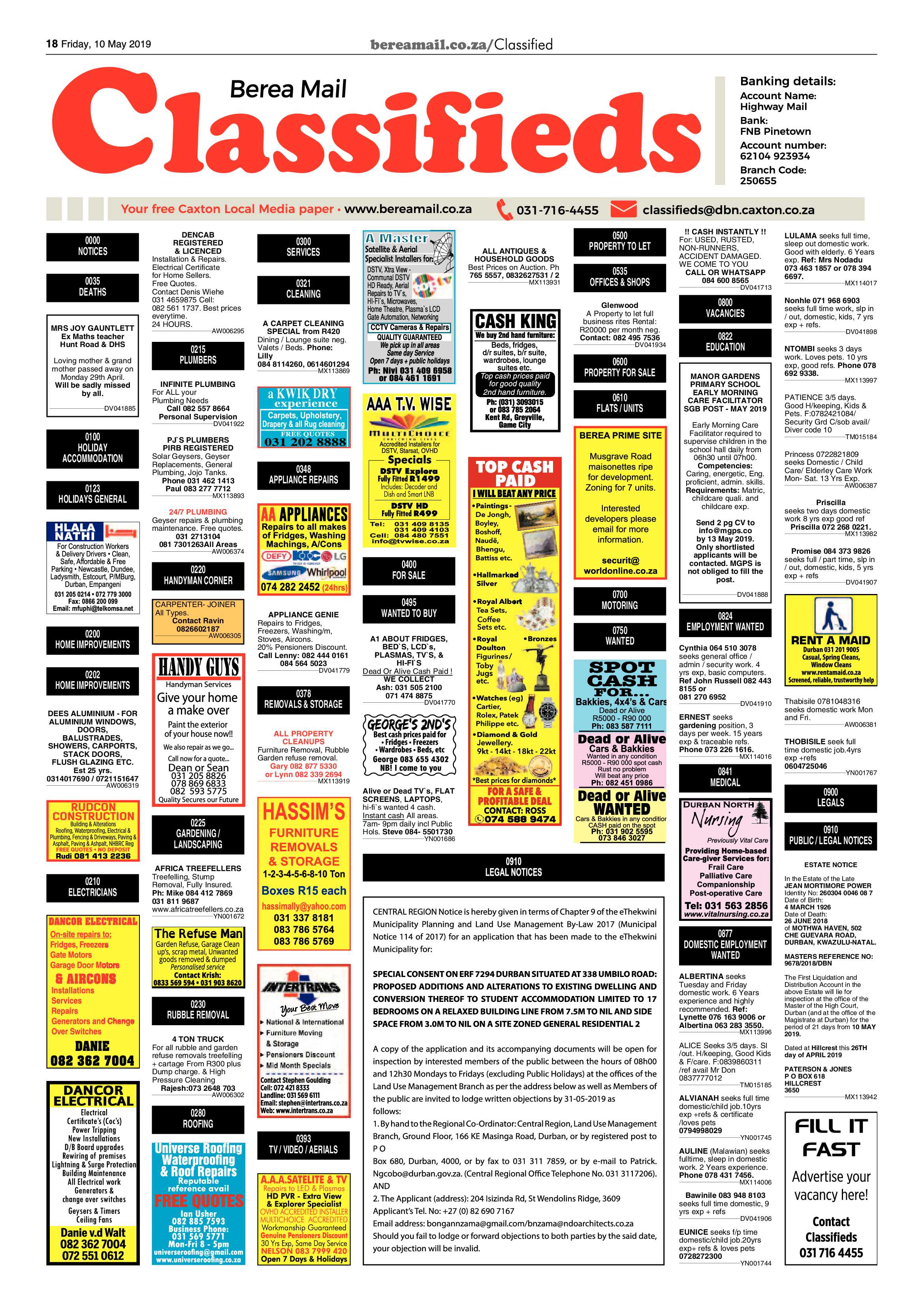 Berea Mail 10 May 2019 page 18