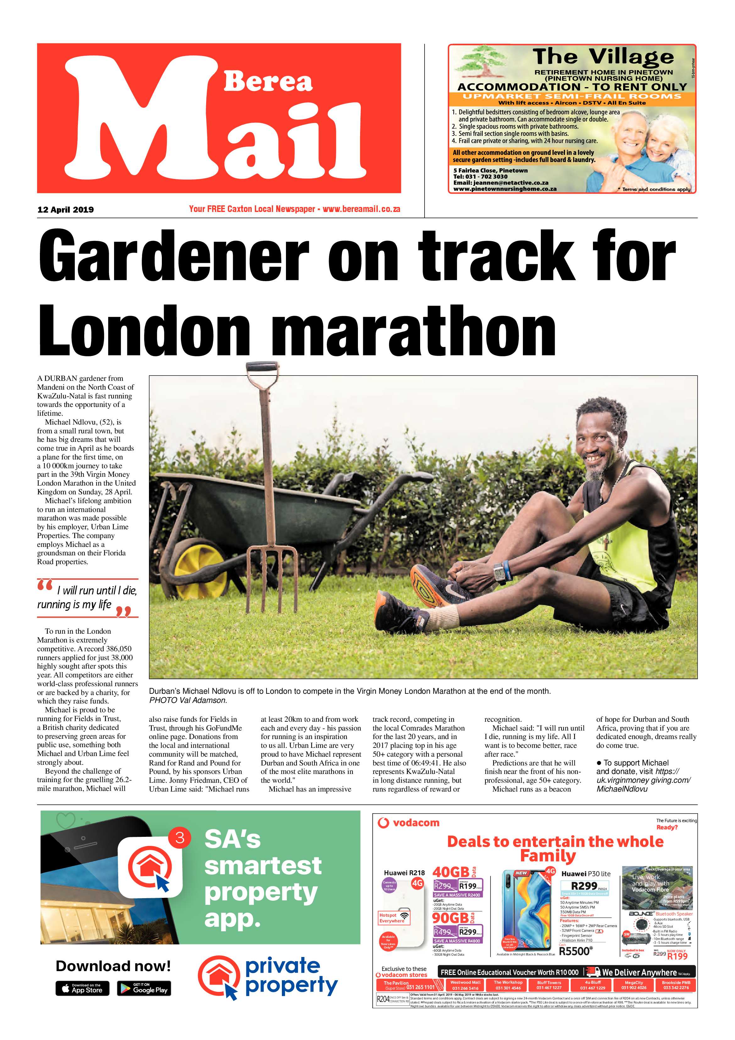 Berea Mail 12 April 2019 page 1