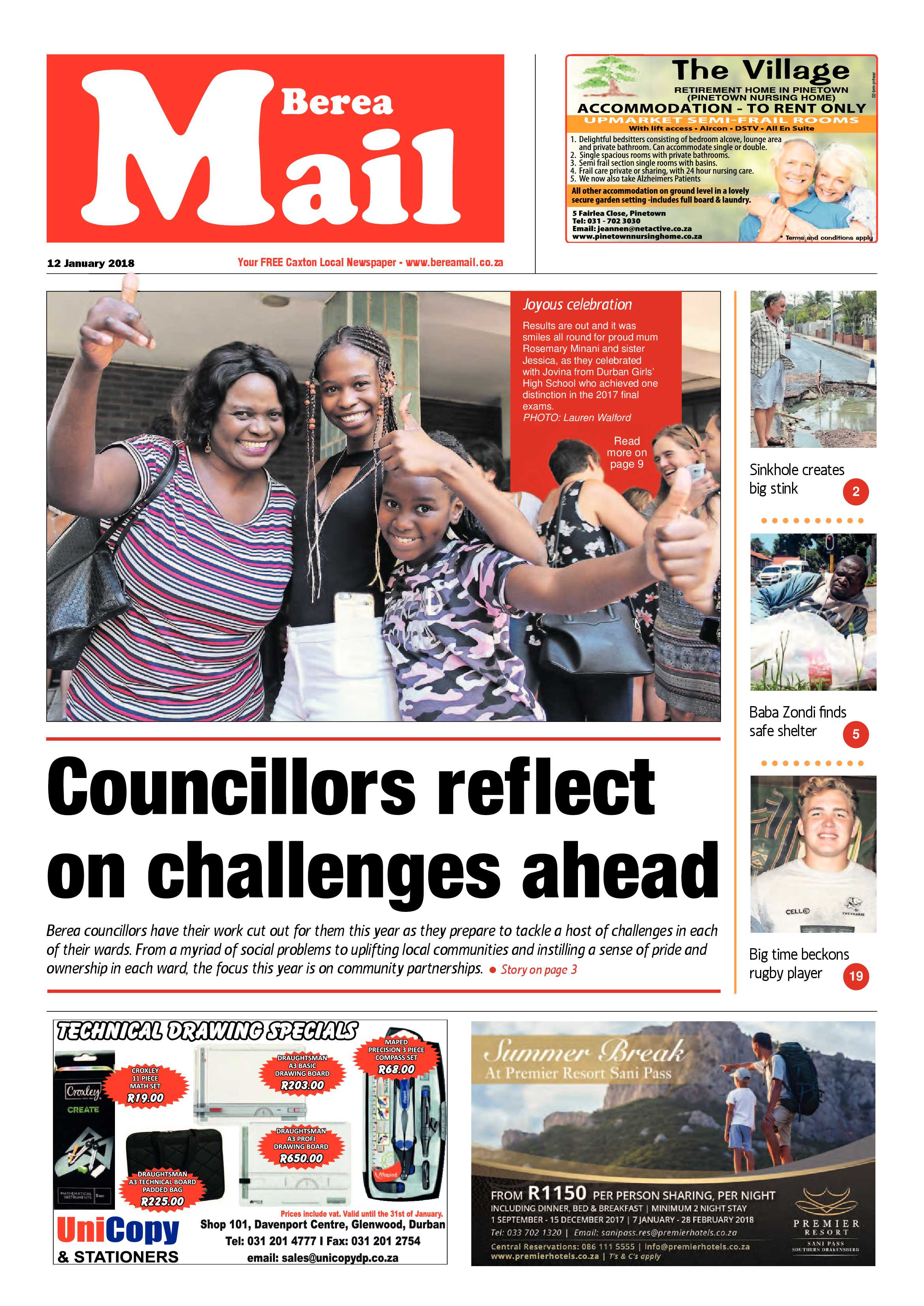 Berea Mail 12 January 2017 page 1