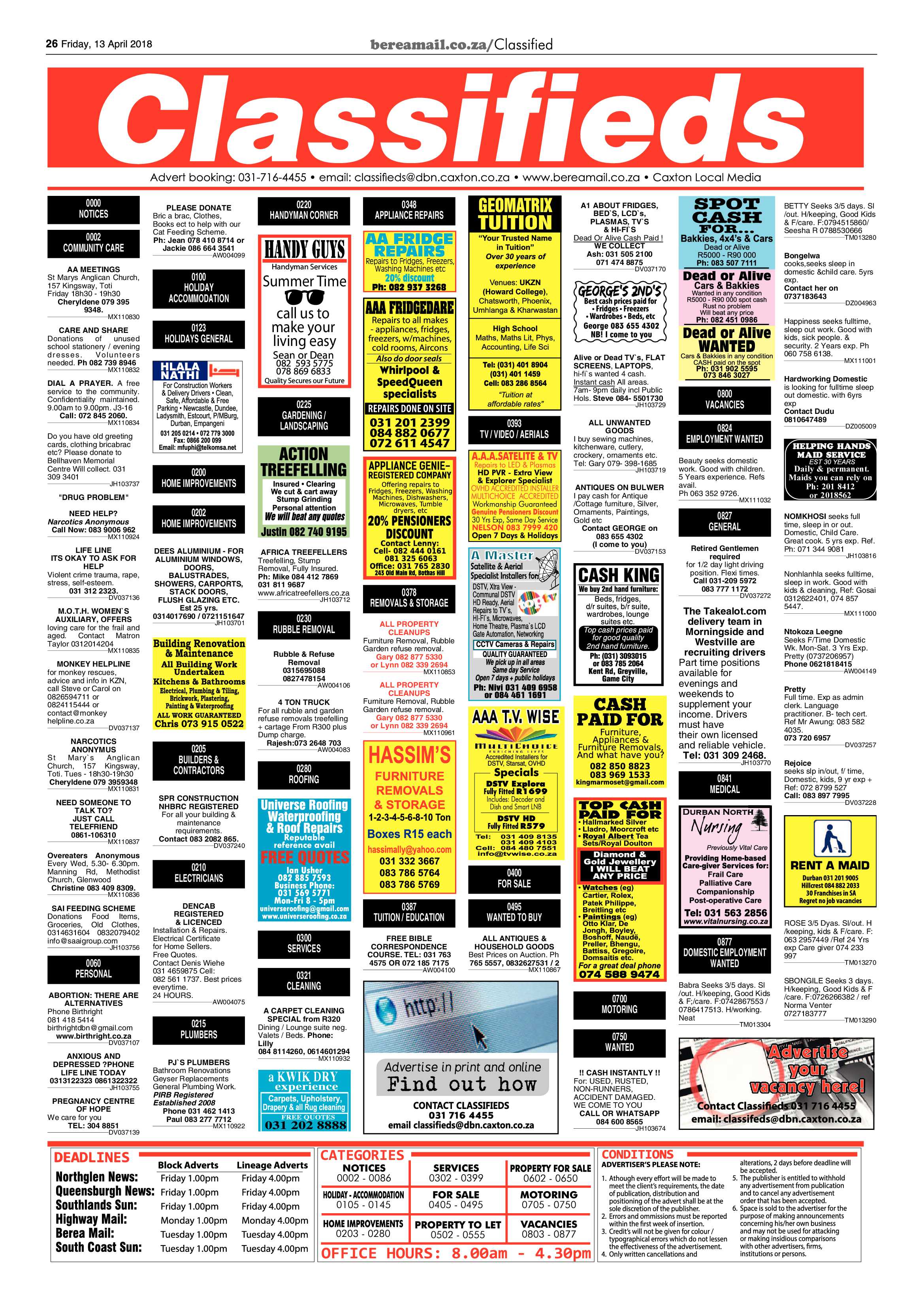 Berea Mail 13 April 2018 page 26