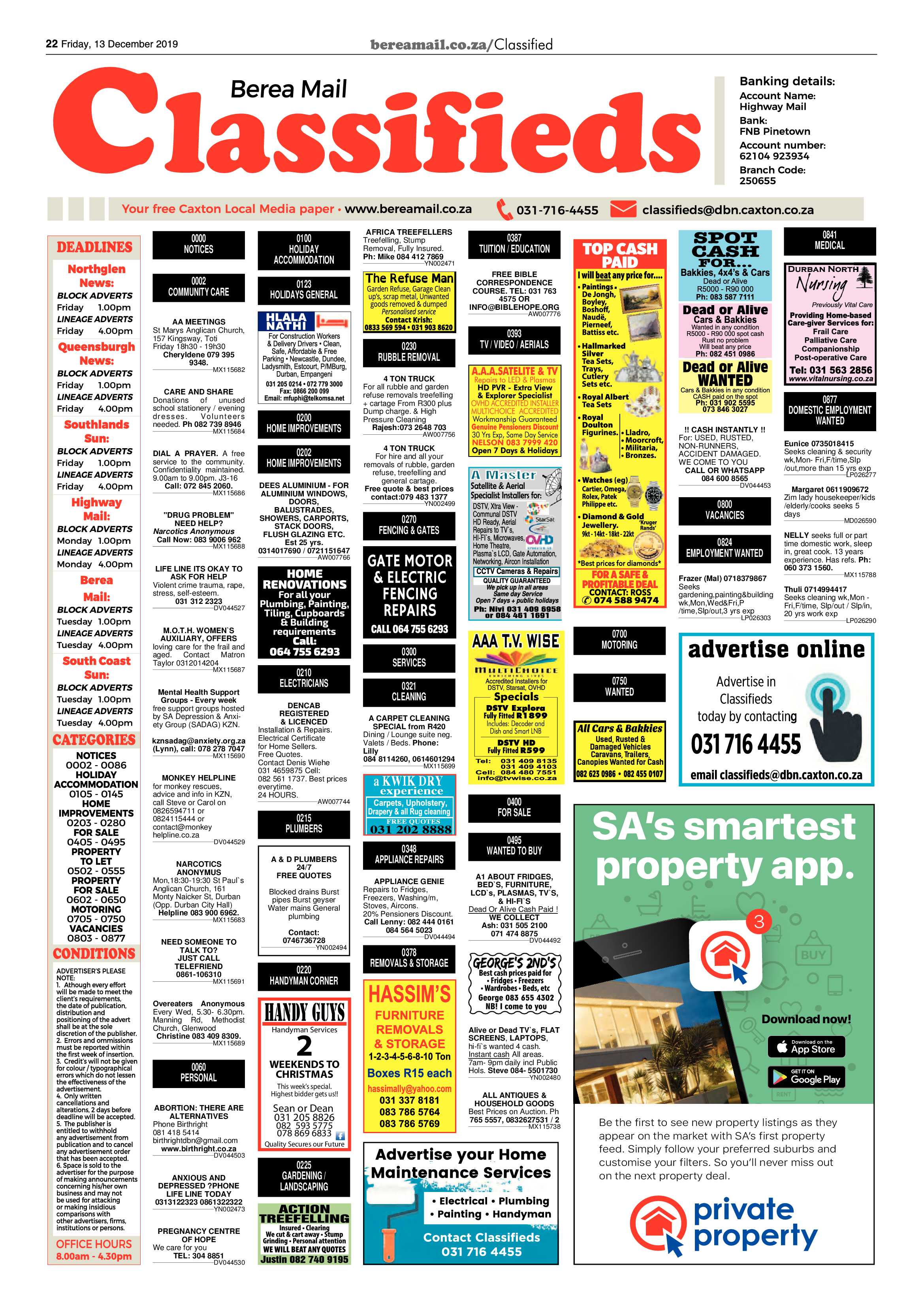 Berea Mail 13 December 2019 page 22