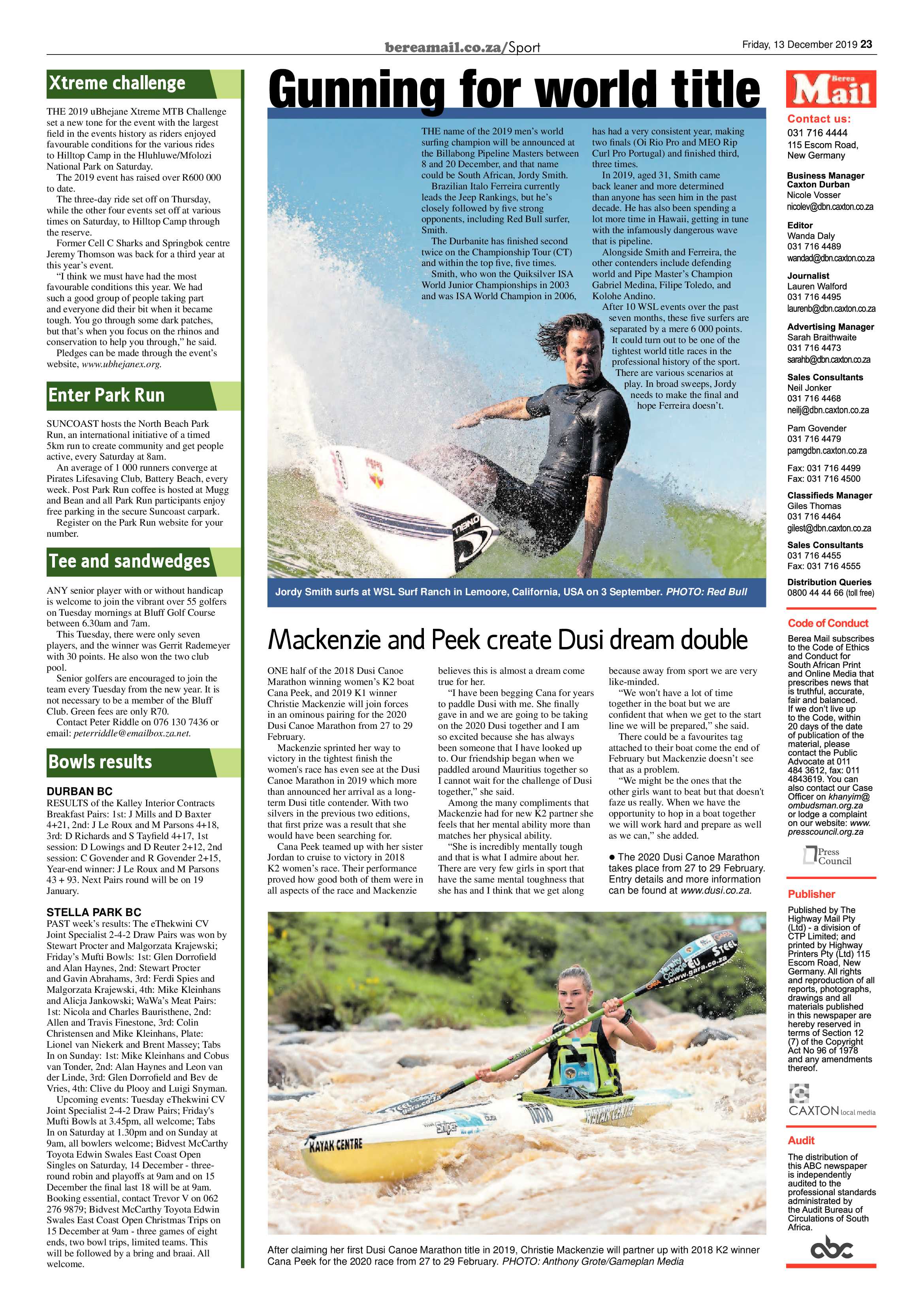Berea Mail 13 December 2019 page 23