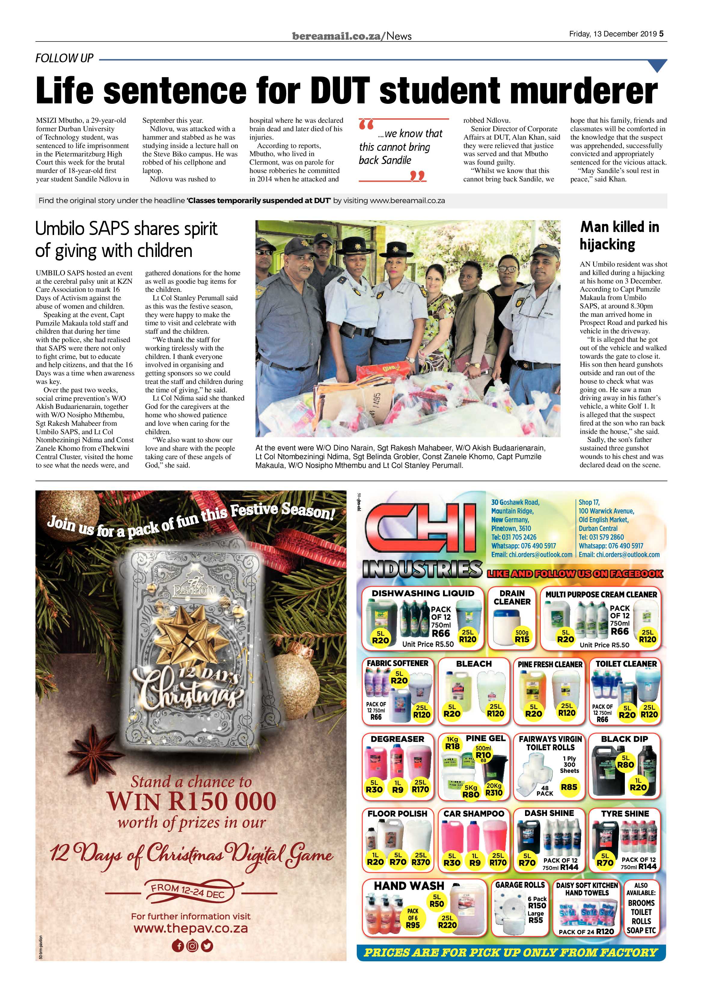Berea Mail 13 December 2019 page 5