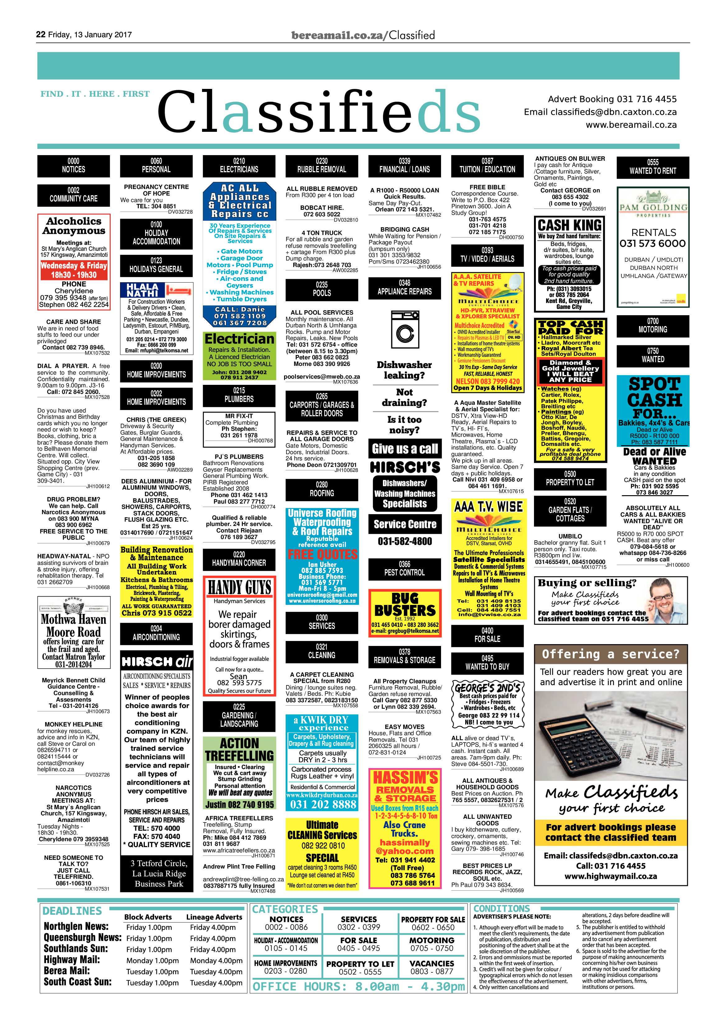 Berea Mail 13 January 2017 page 22