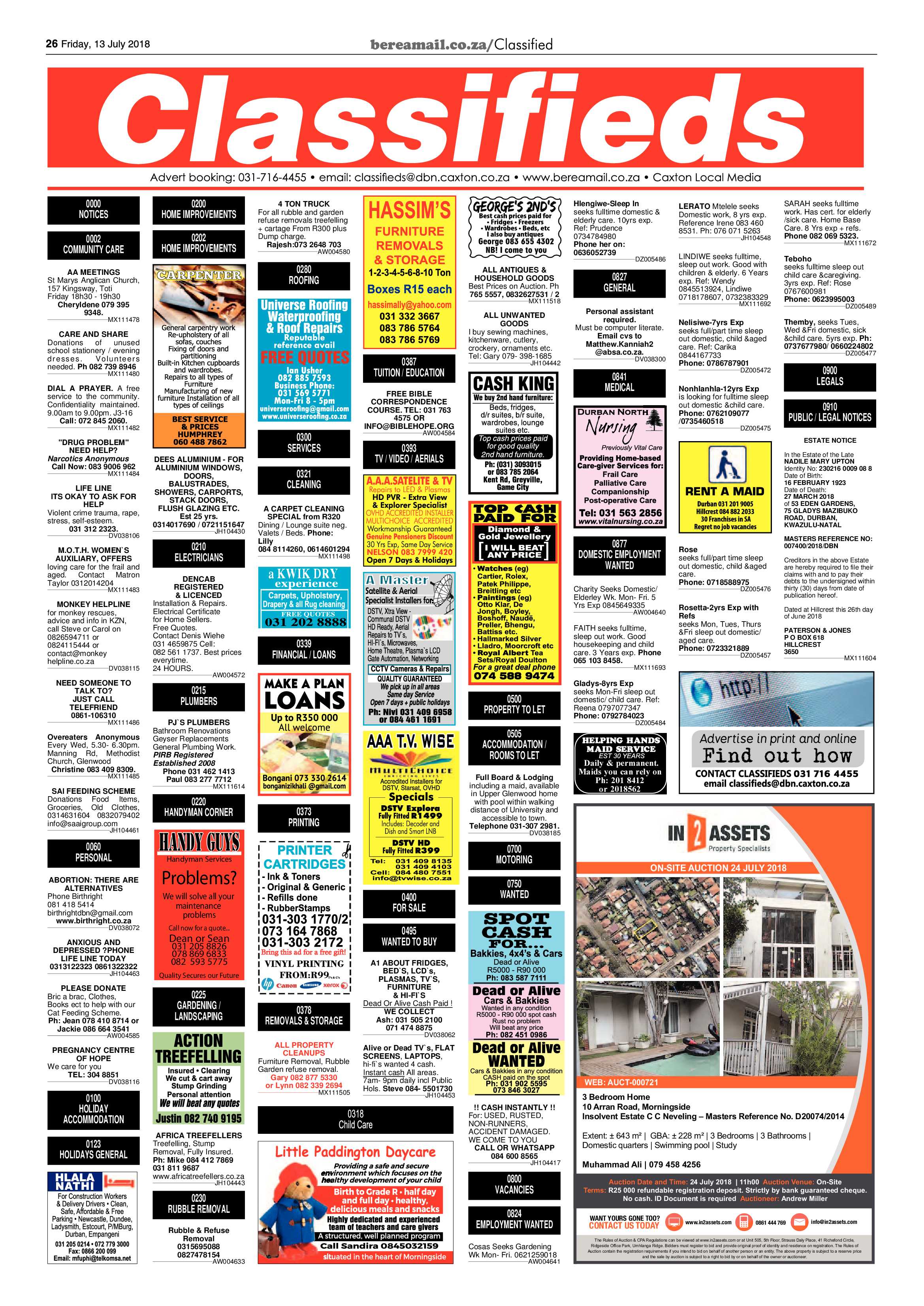 Berea Mail 13 July 2018 page 26