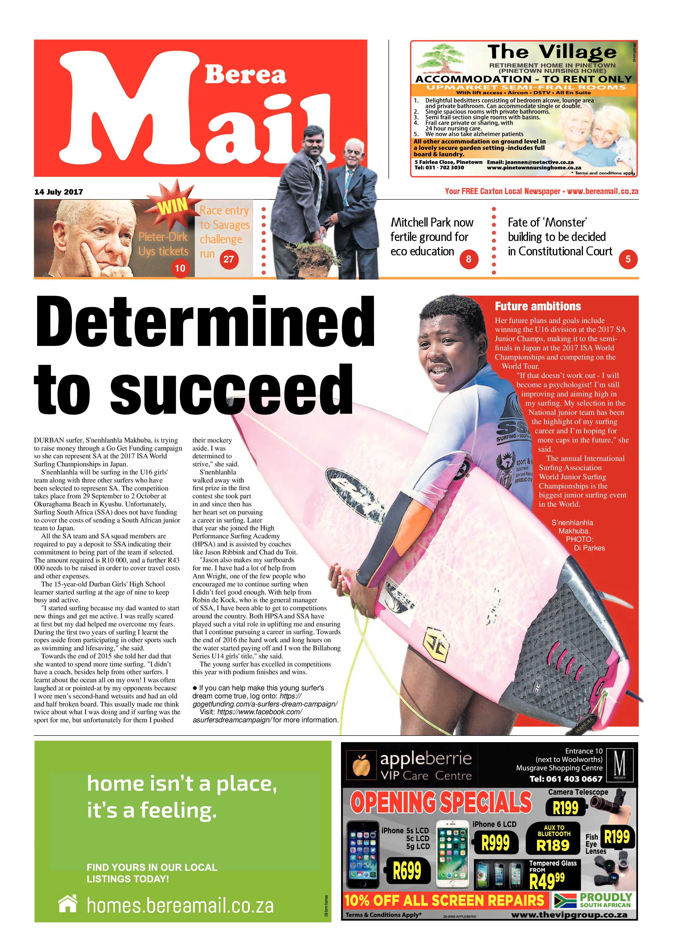 Berea Mail 14 July 2017 page 1