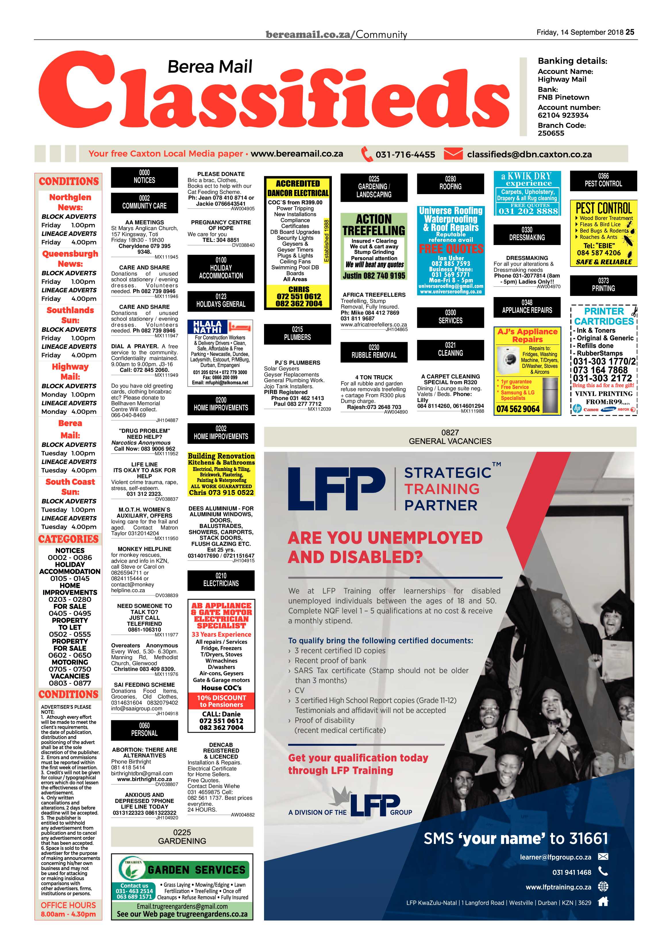 Berea Mail 14 September 2018 page 25