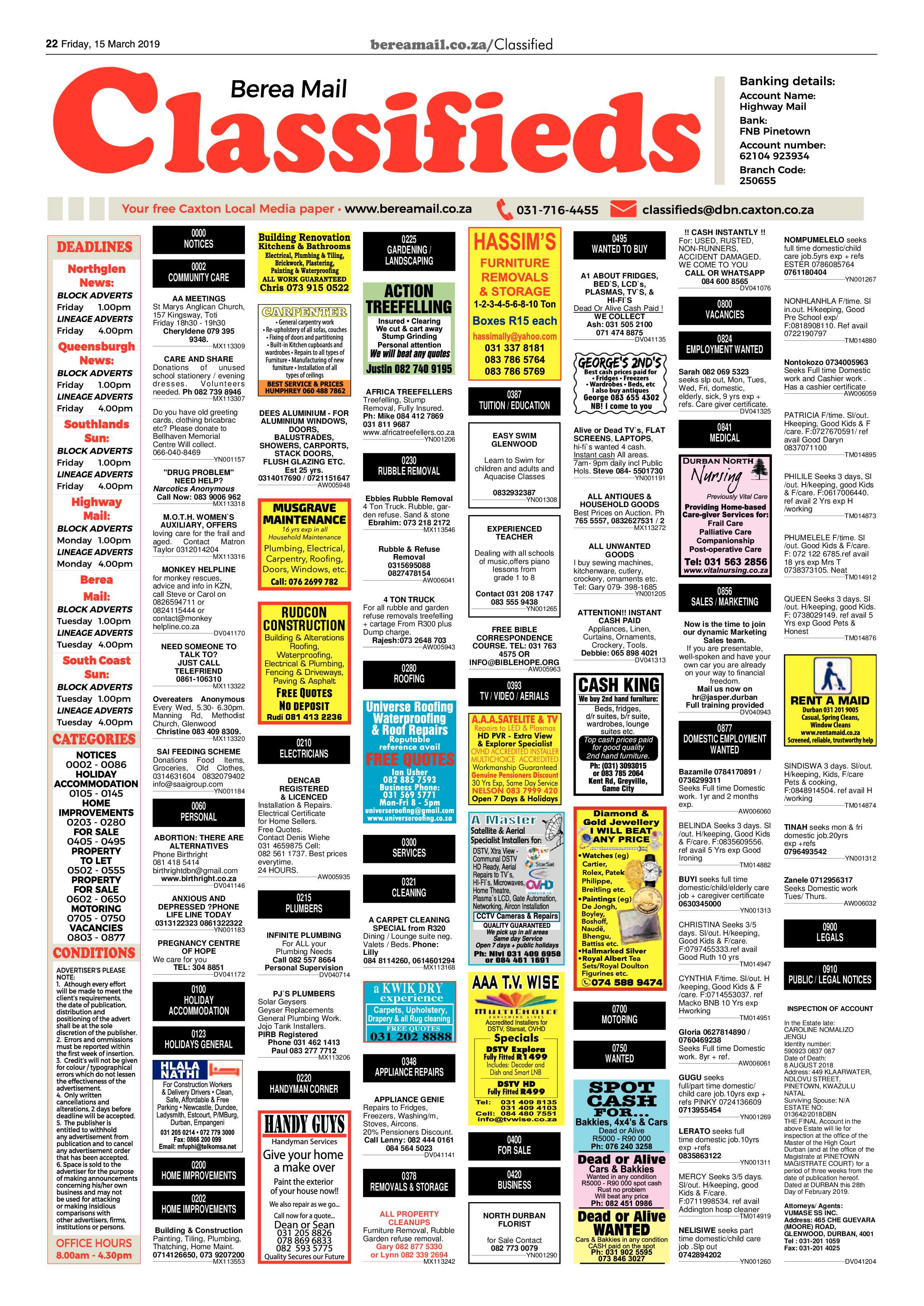 Berea Mail 15 March 2019 page 22
