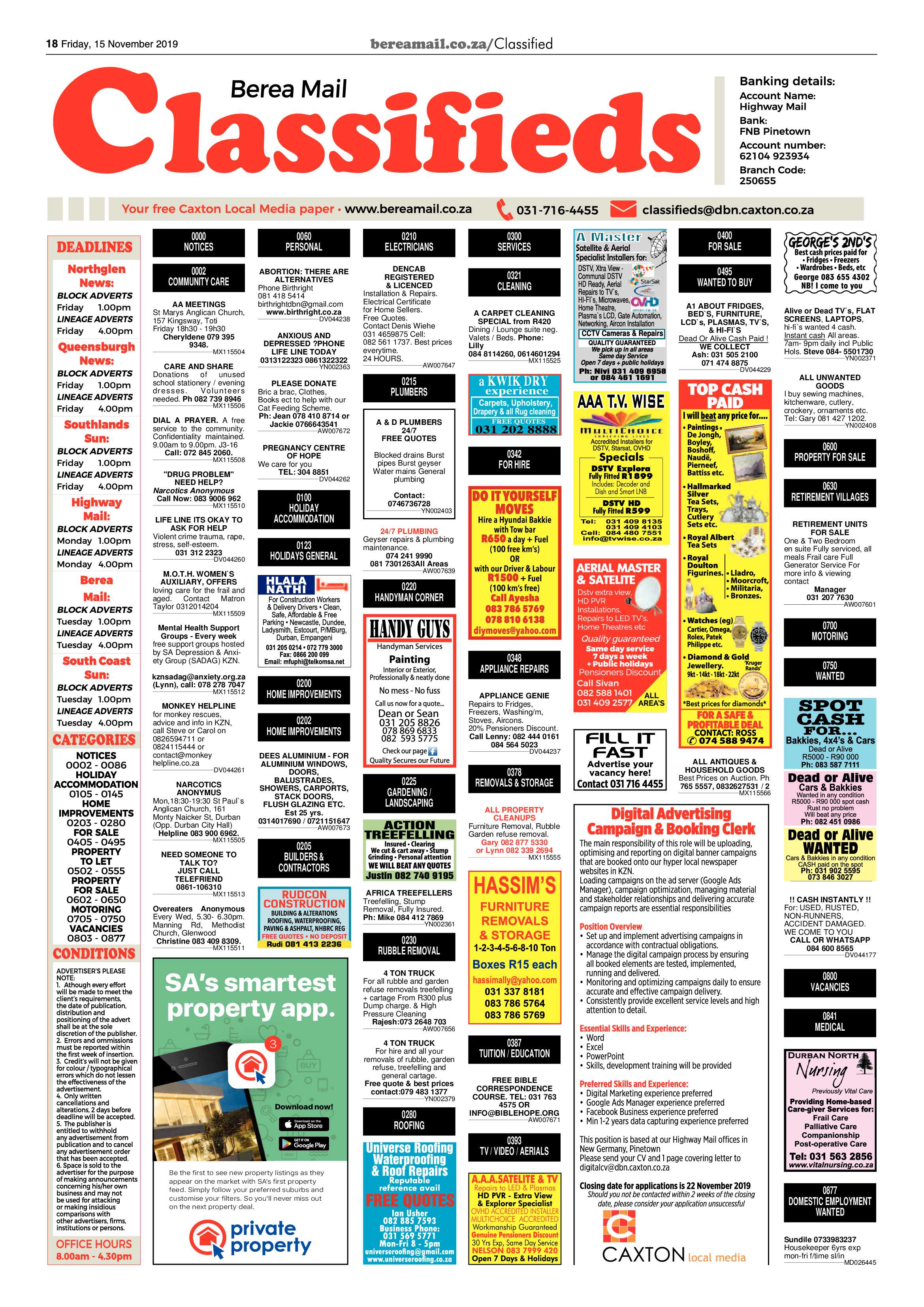 Berea Mail 15 November 2019 page 18