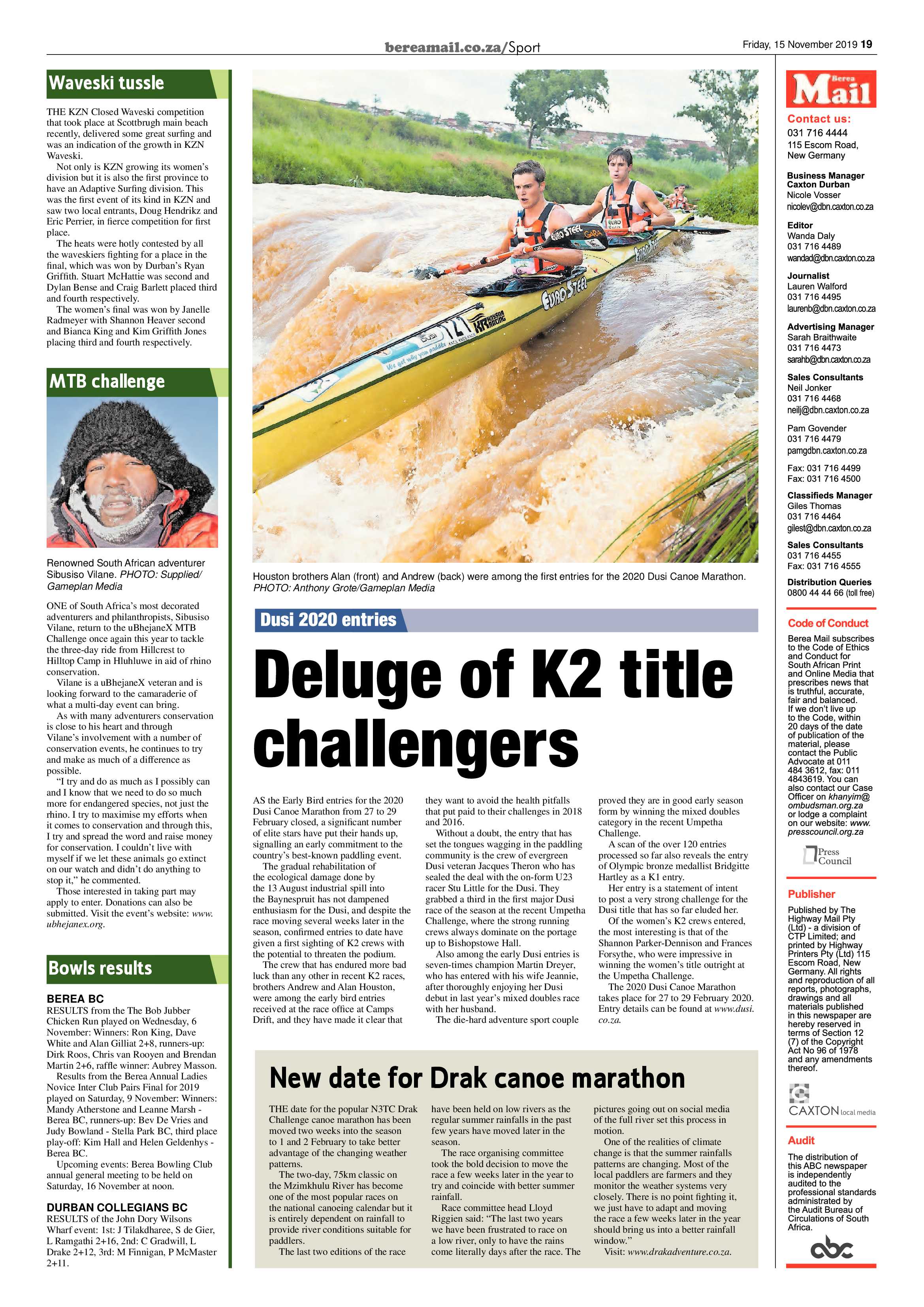 Berea Mail 15 November 2019 page 19