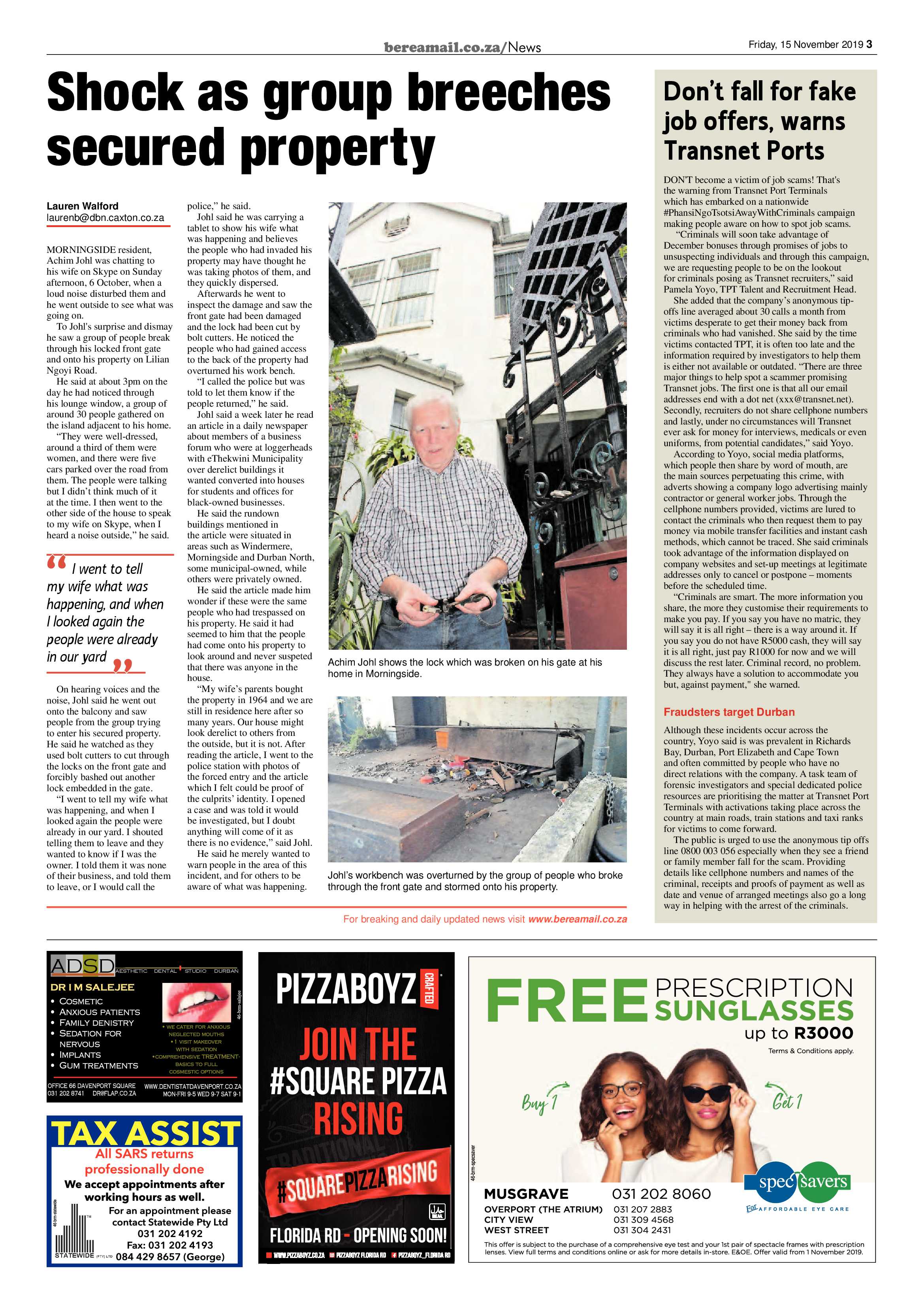 Berea Mail 15 November 2019 page 3