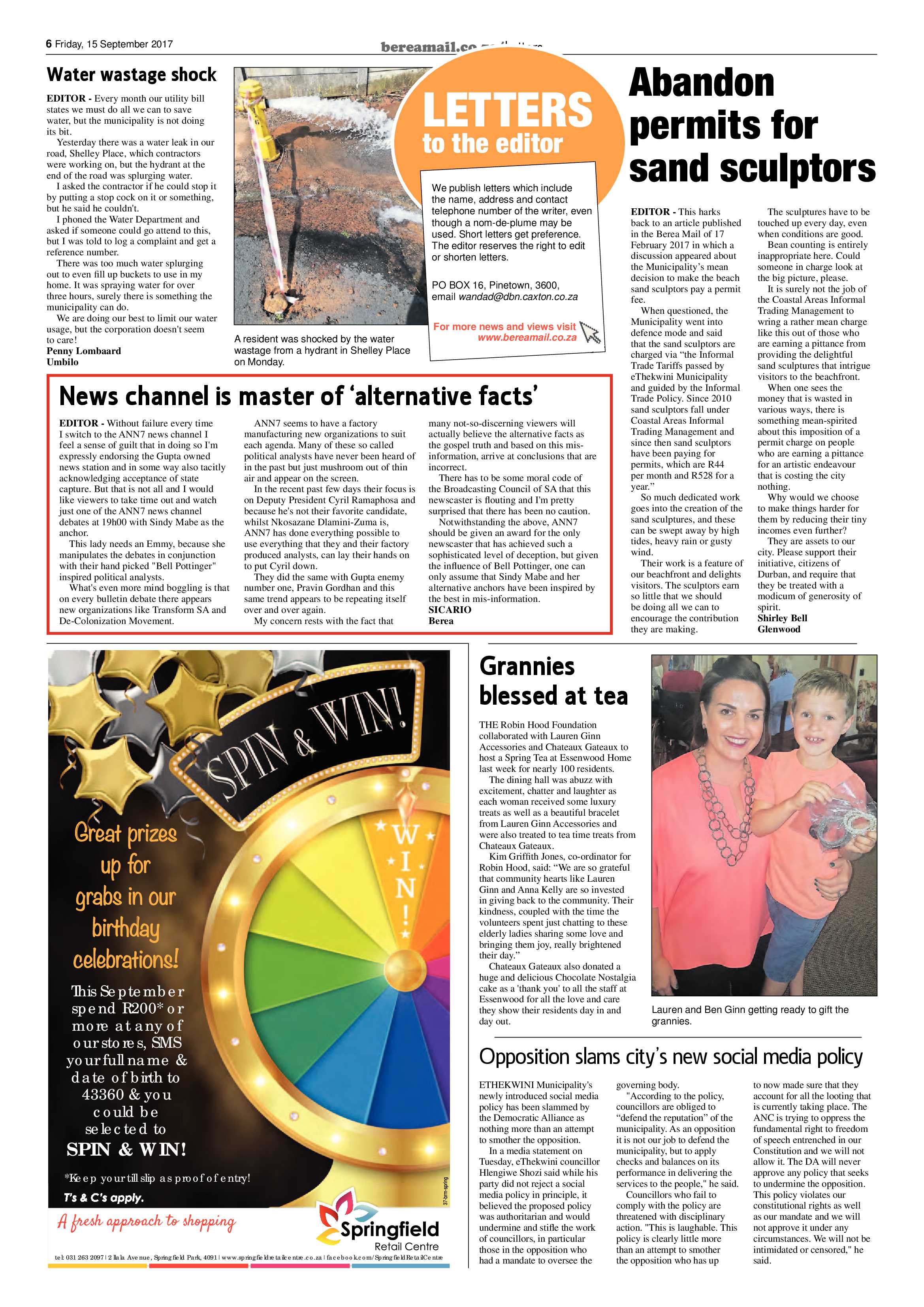 Berea Mail 15 September 2017 page 6