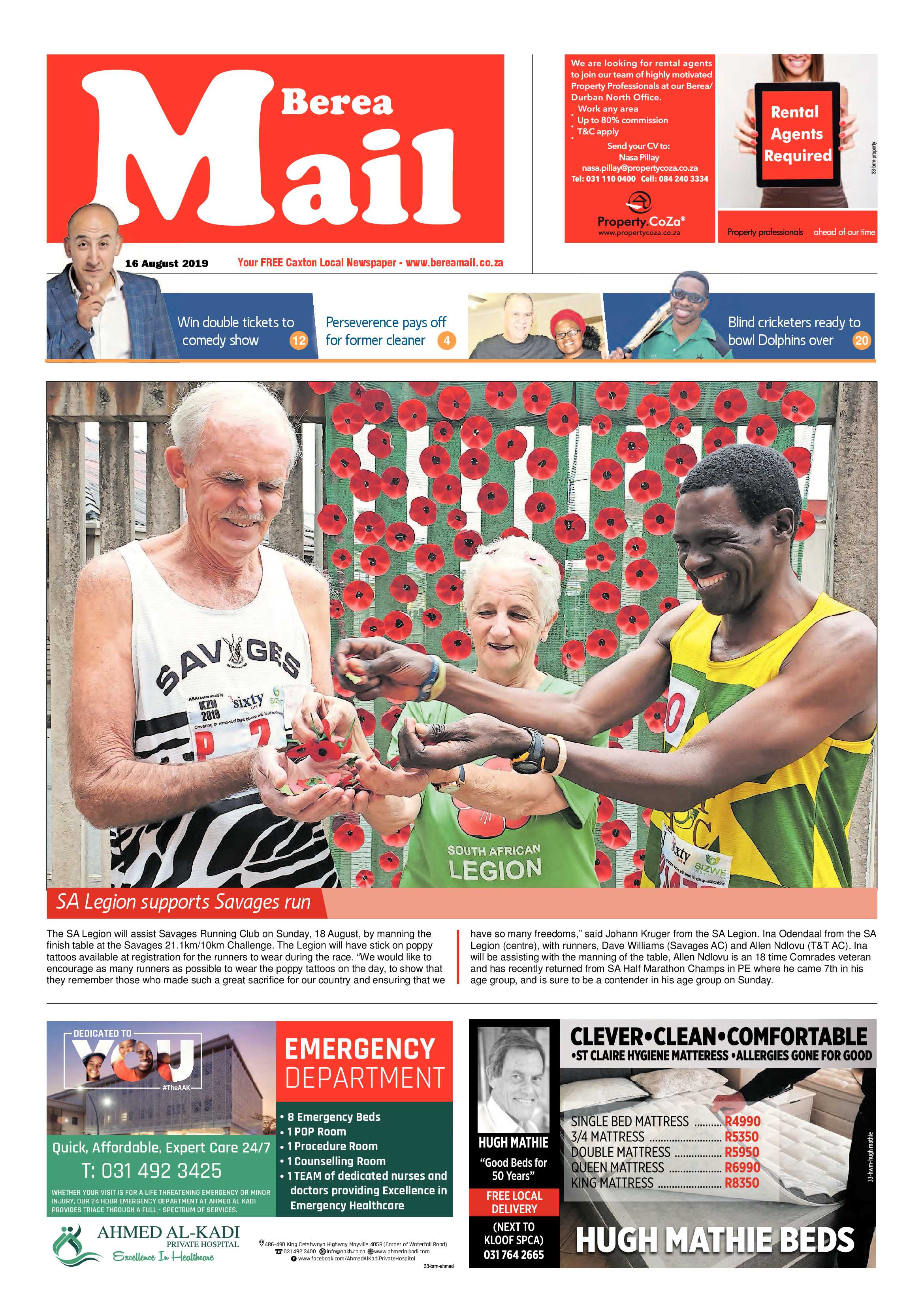 Berea Mail 16 August 2019 page 1