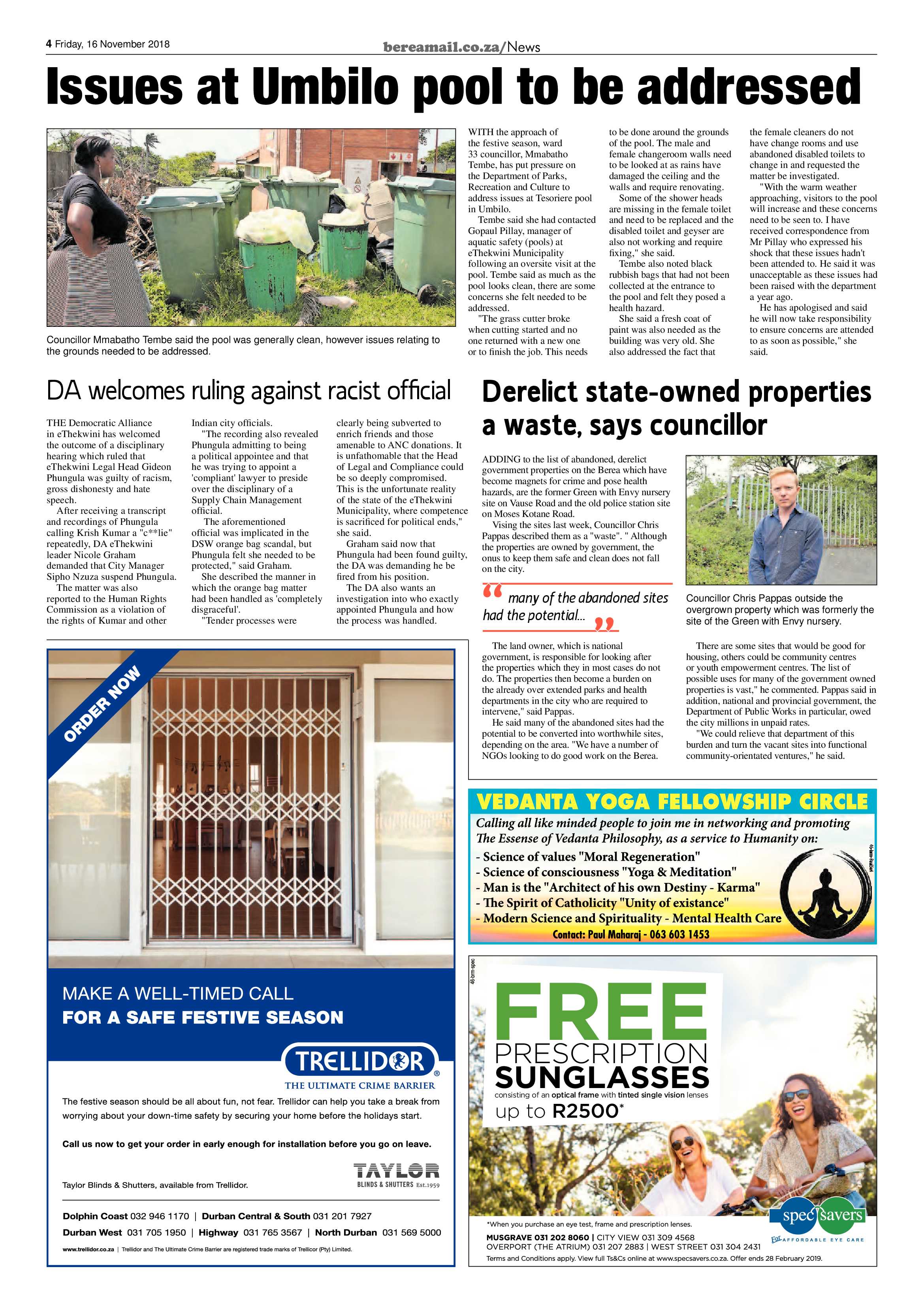 Berea Mail 16 November 2018 page 4