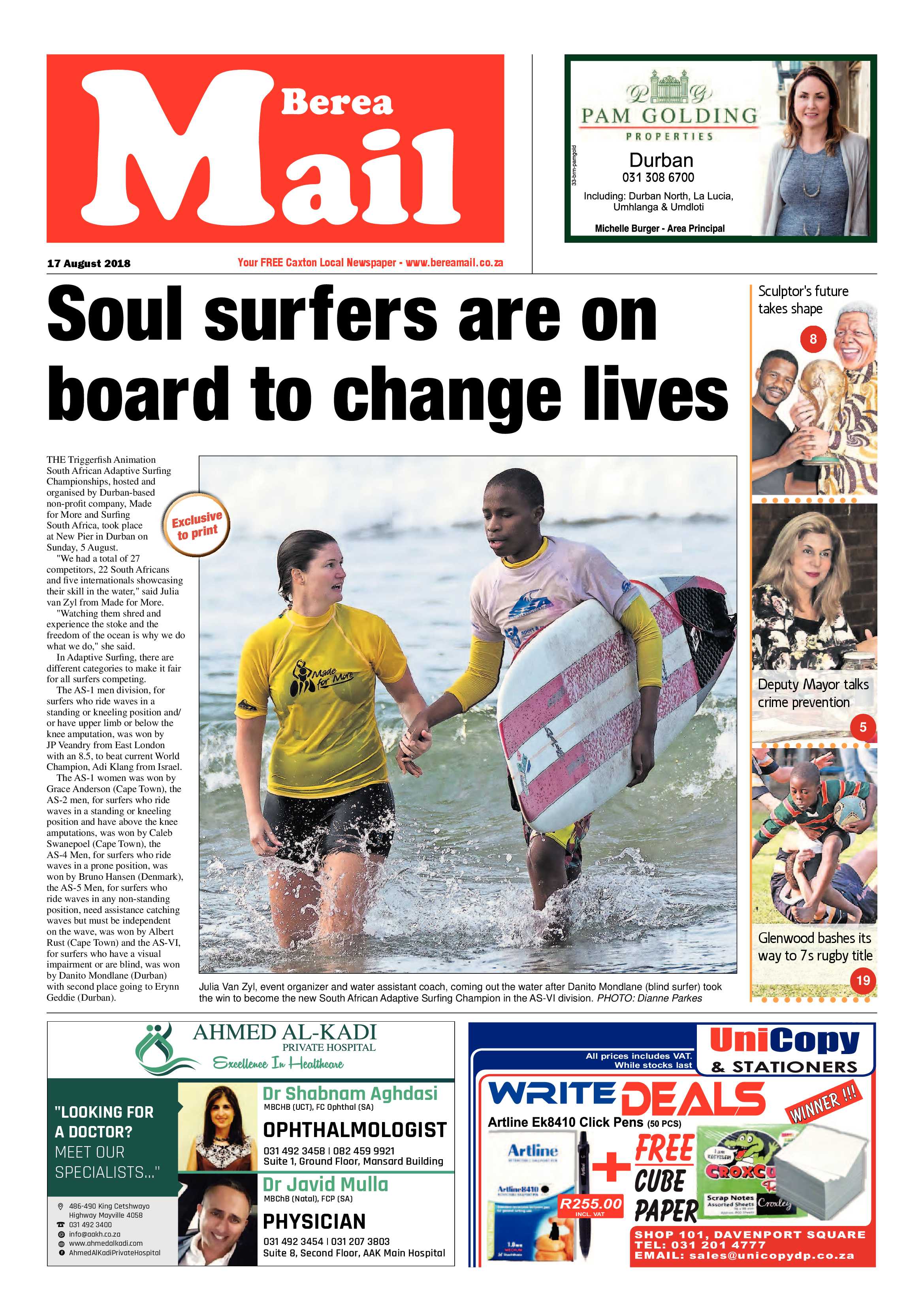Berea Mail 17 August 2018 page 1