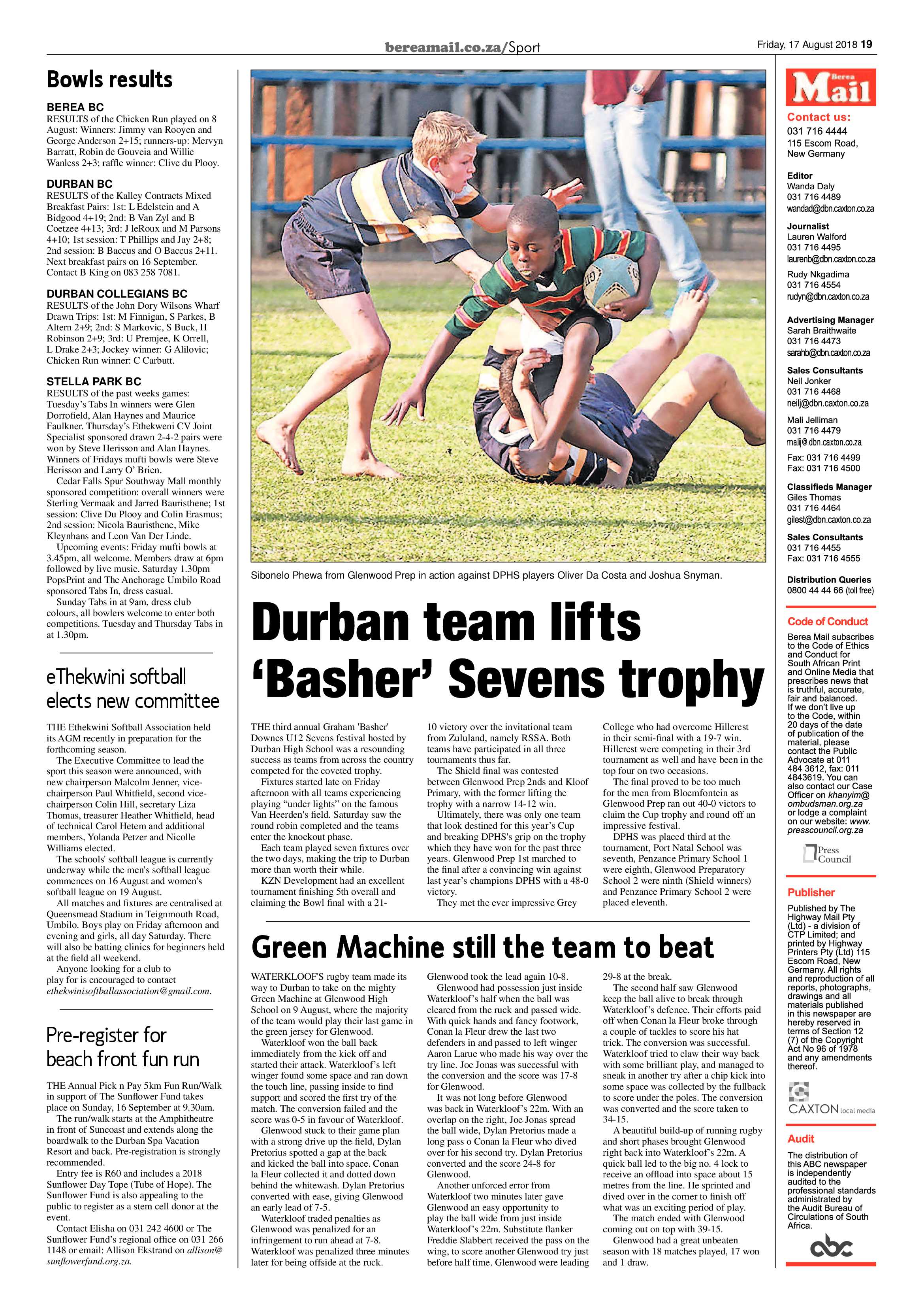 Berea Mail 17 August 2018 page 19