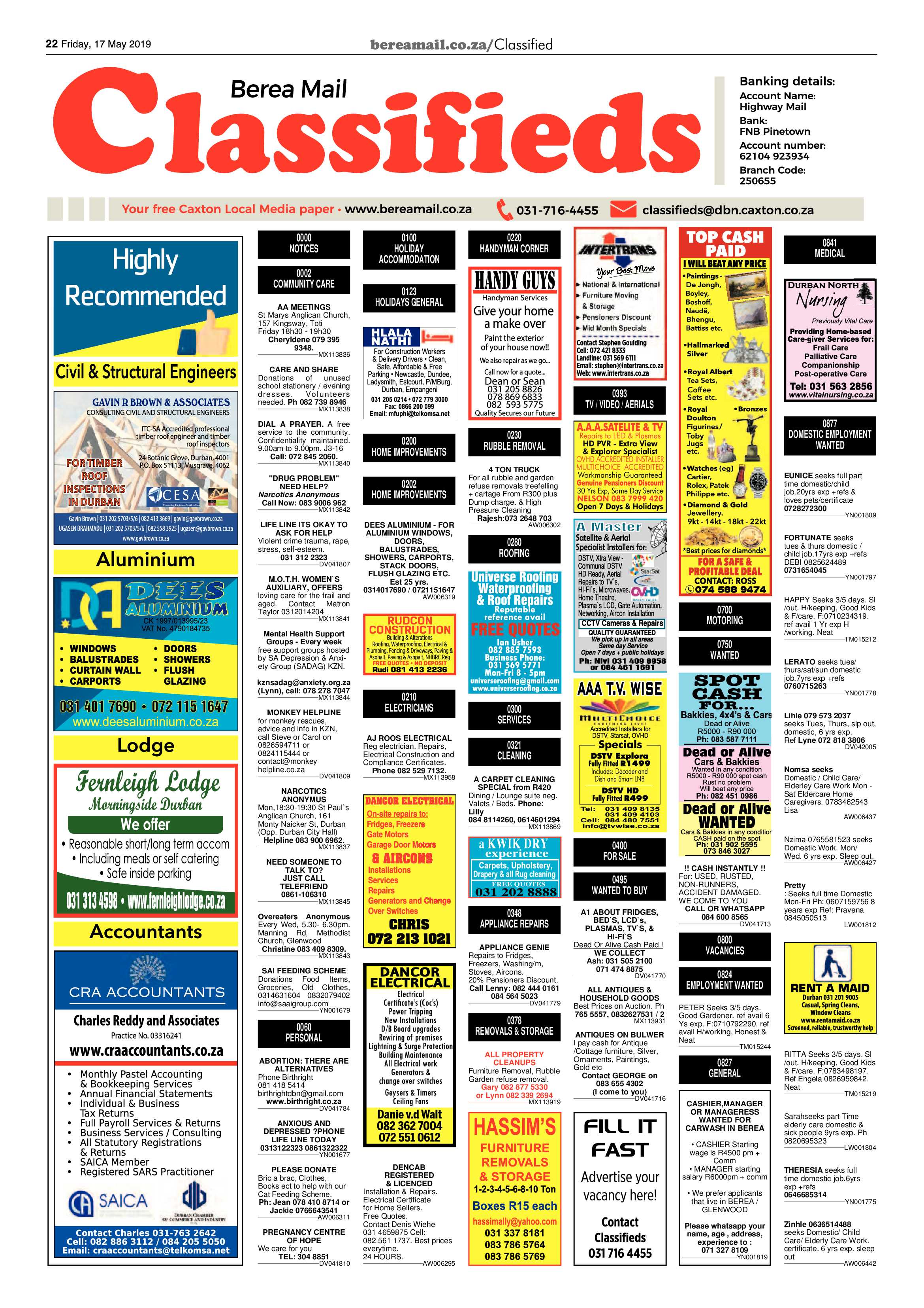 Berea Mail 17 May 2019 page 22