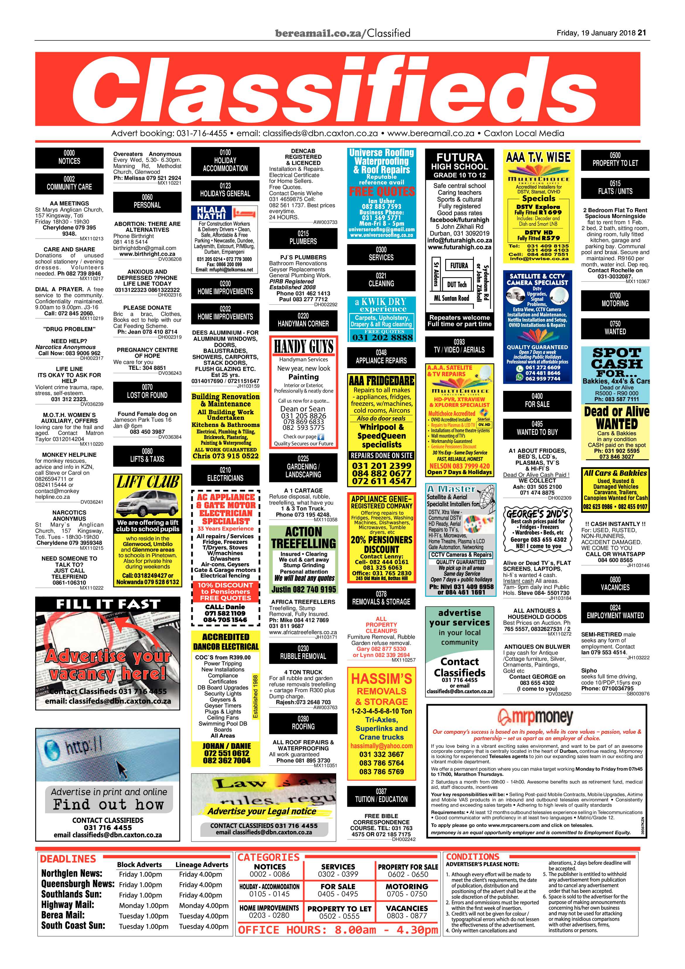 Berea Mail 19 January 2018 page 21