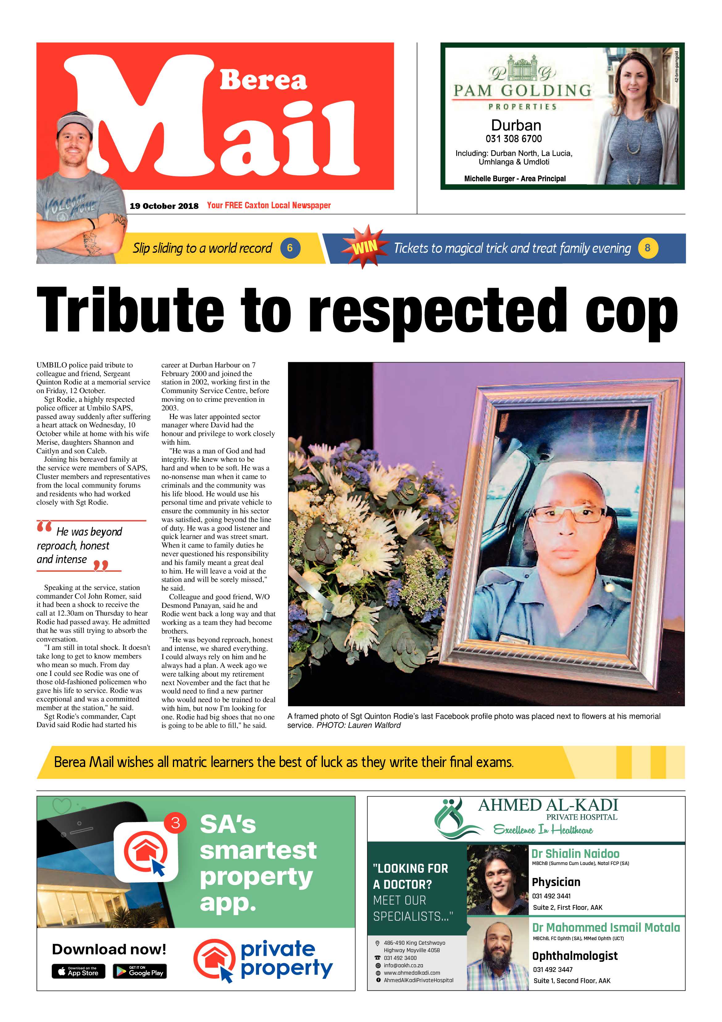 Berea Mail 19 October 2018 page 1