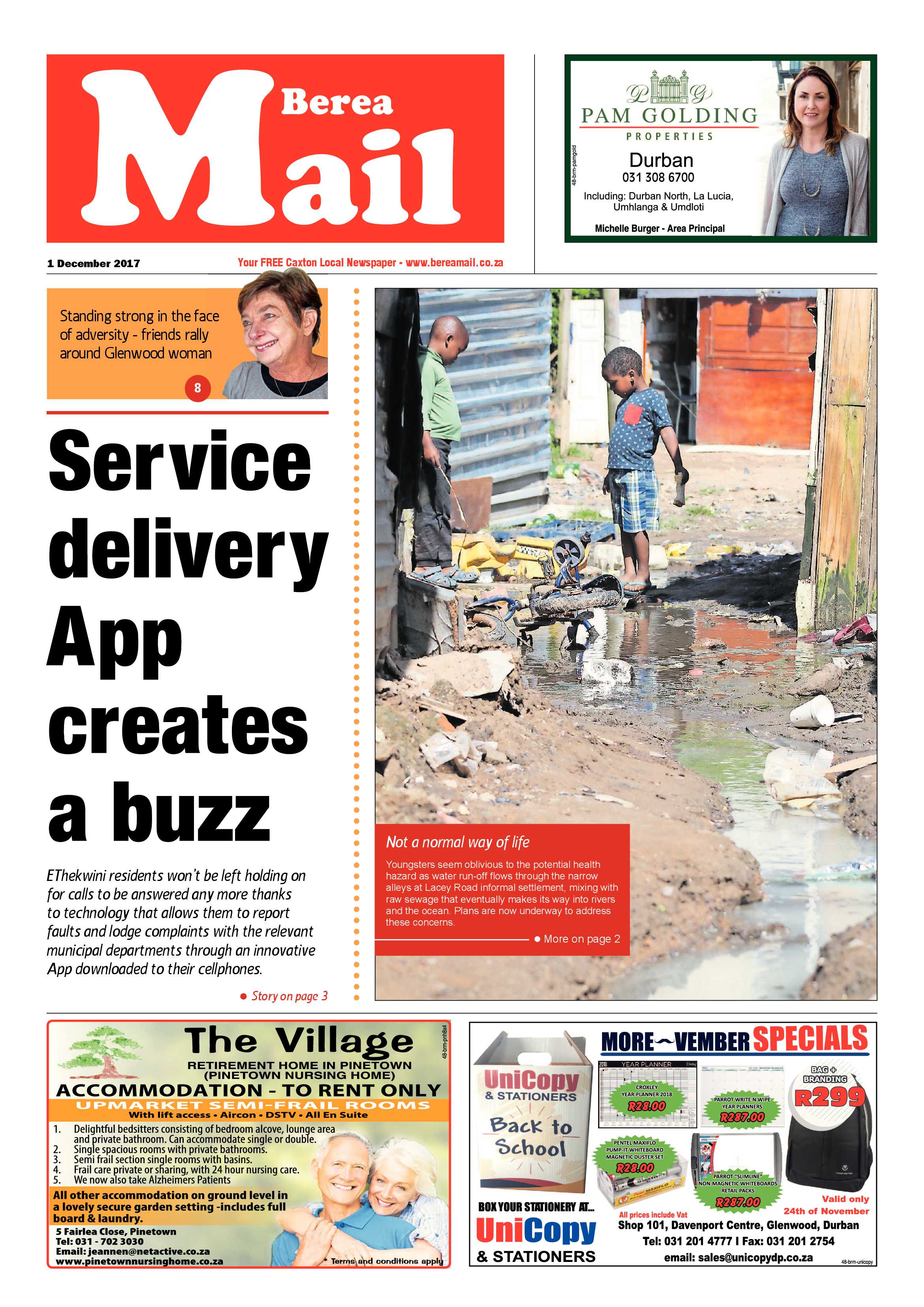 Berea Mail 1 December 2017 page 1