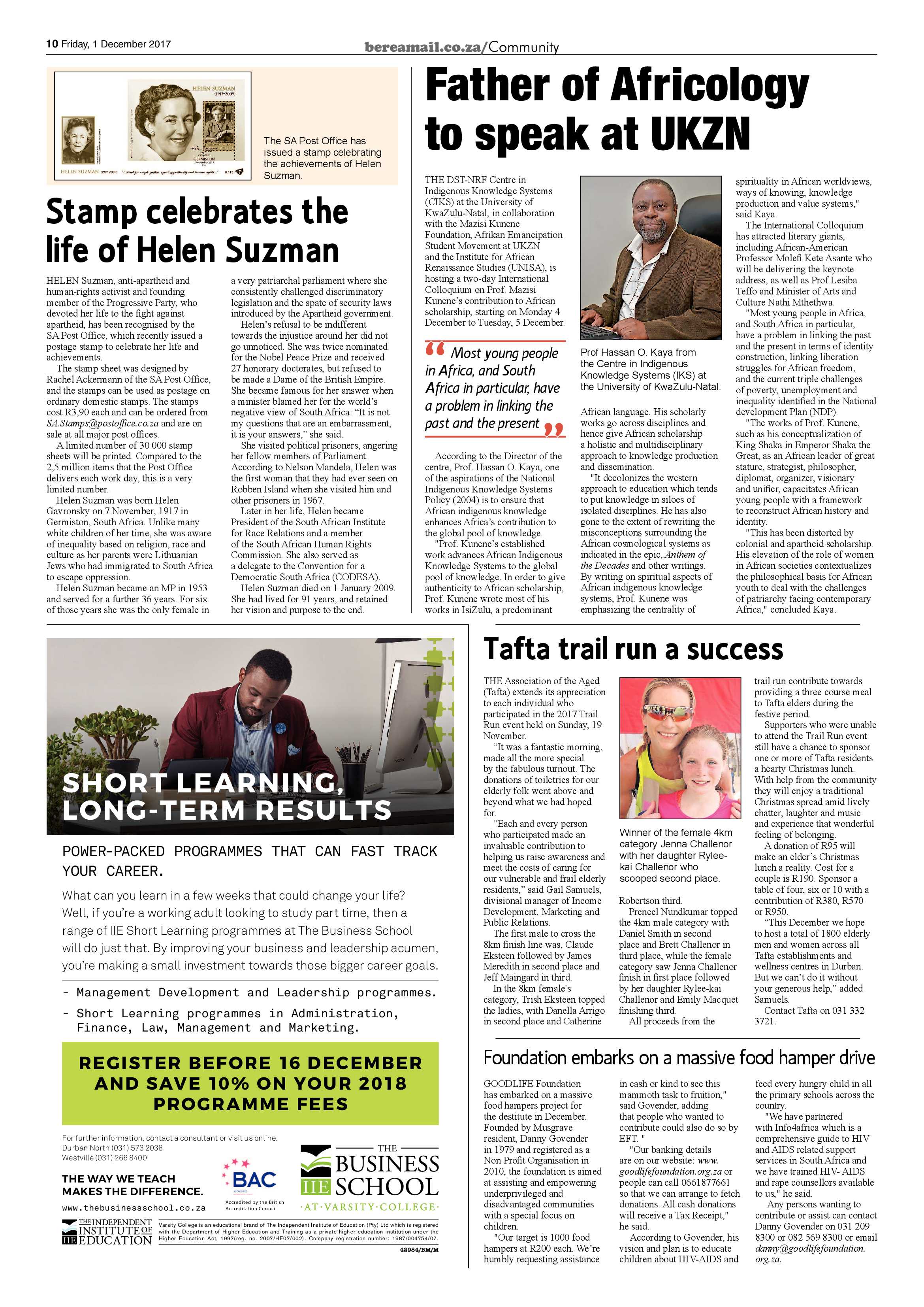Berea Mail 1 December 2017 page 10