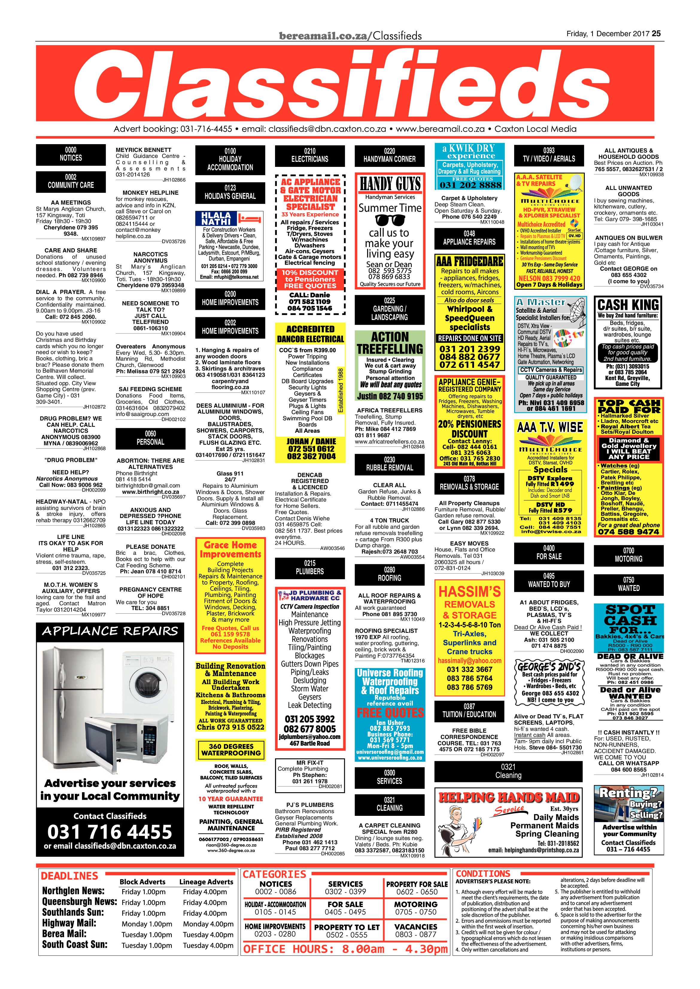Berea Mail 1 December 2017 page 25