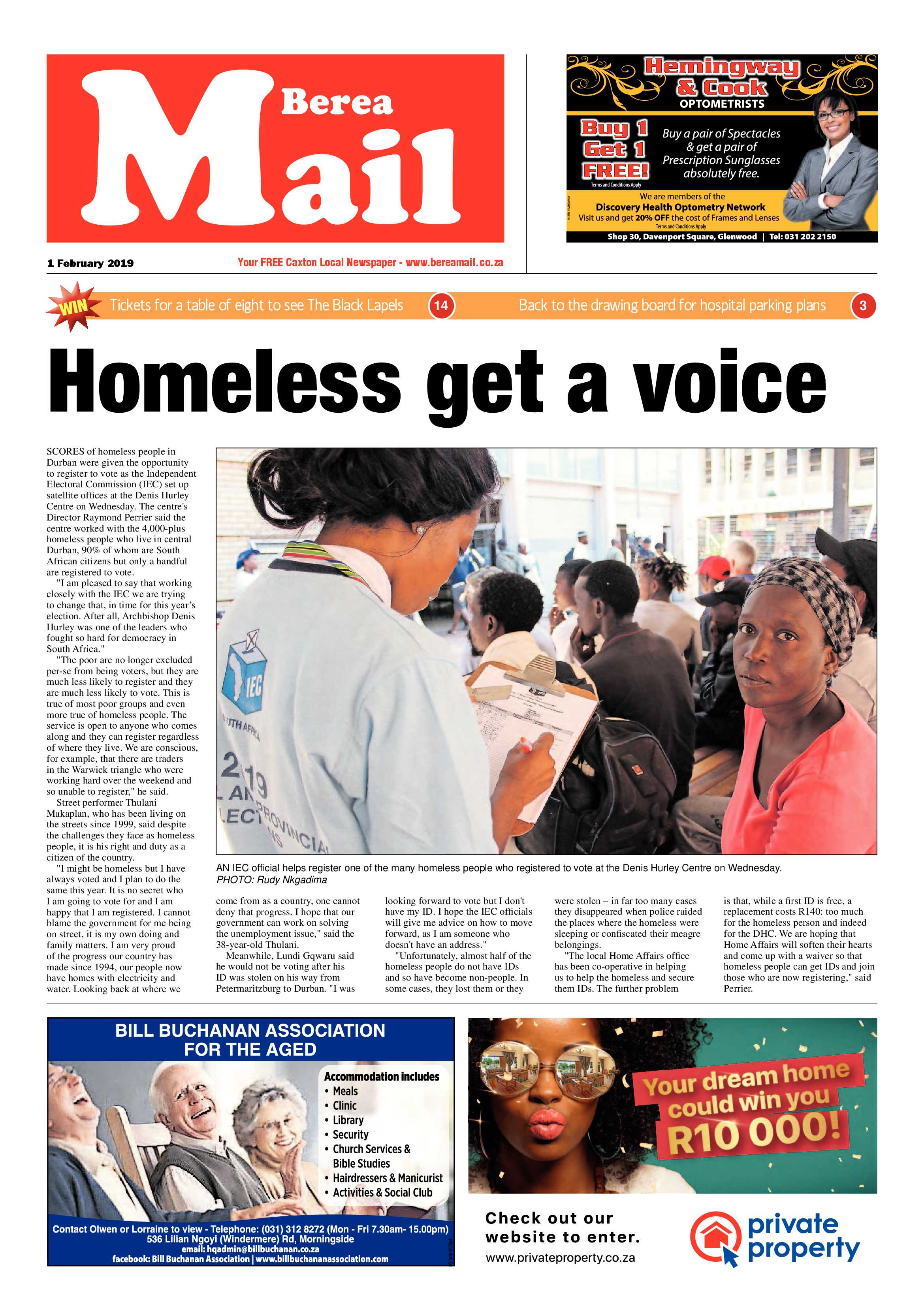 Berea Mail 1 February 2019 page 1