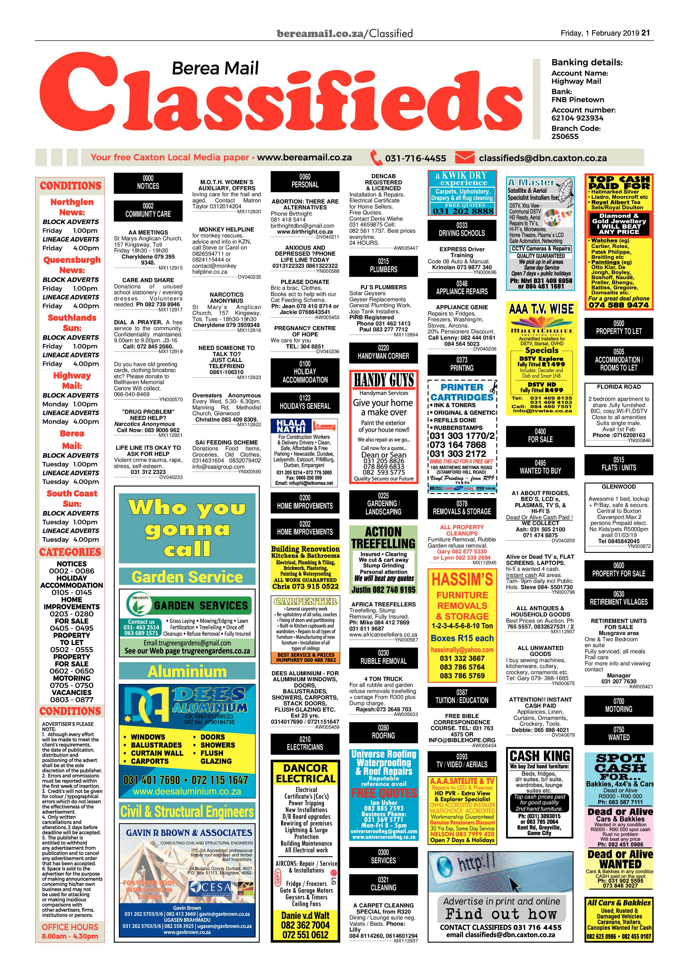 Berea Mail 1 February 2019 page 21