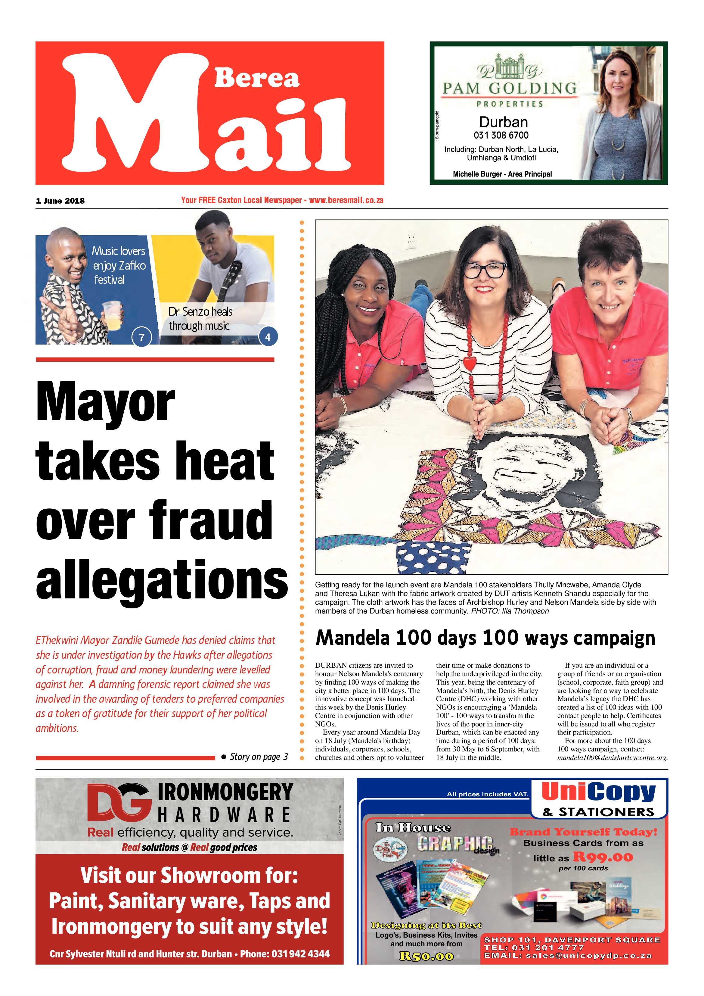 Berea Mail 1 June 2018 page 1