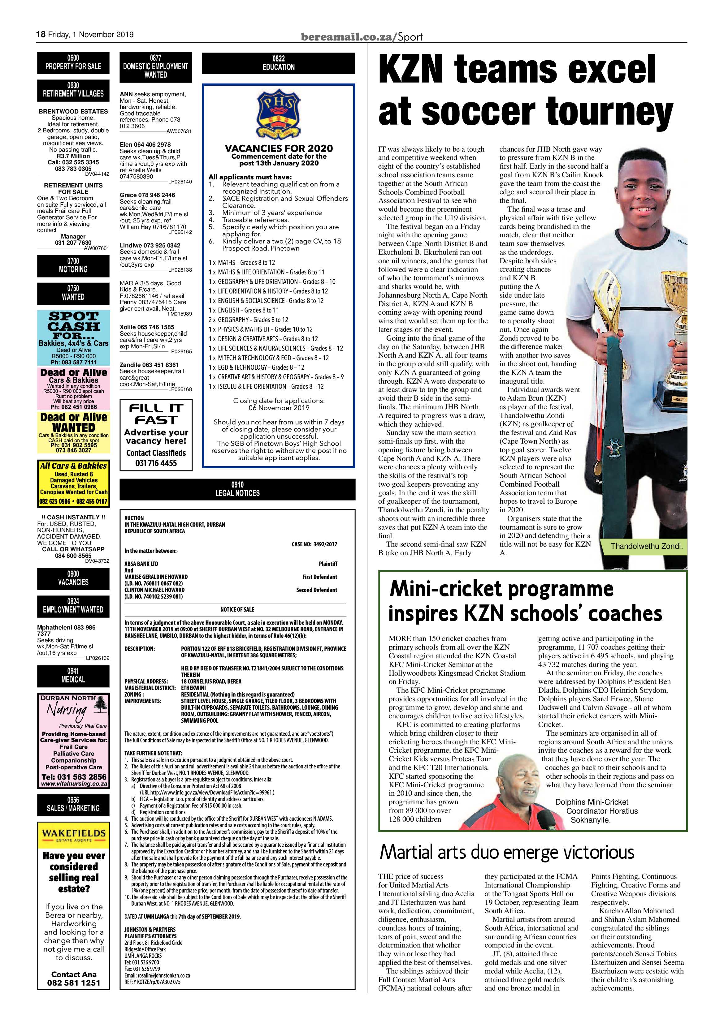 Berea Mail 1 November 2019 page 18