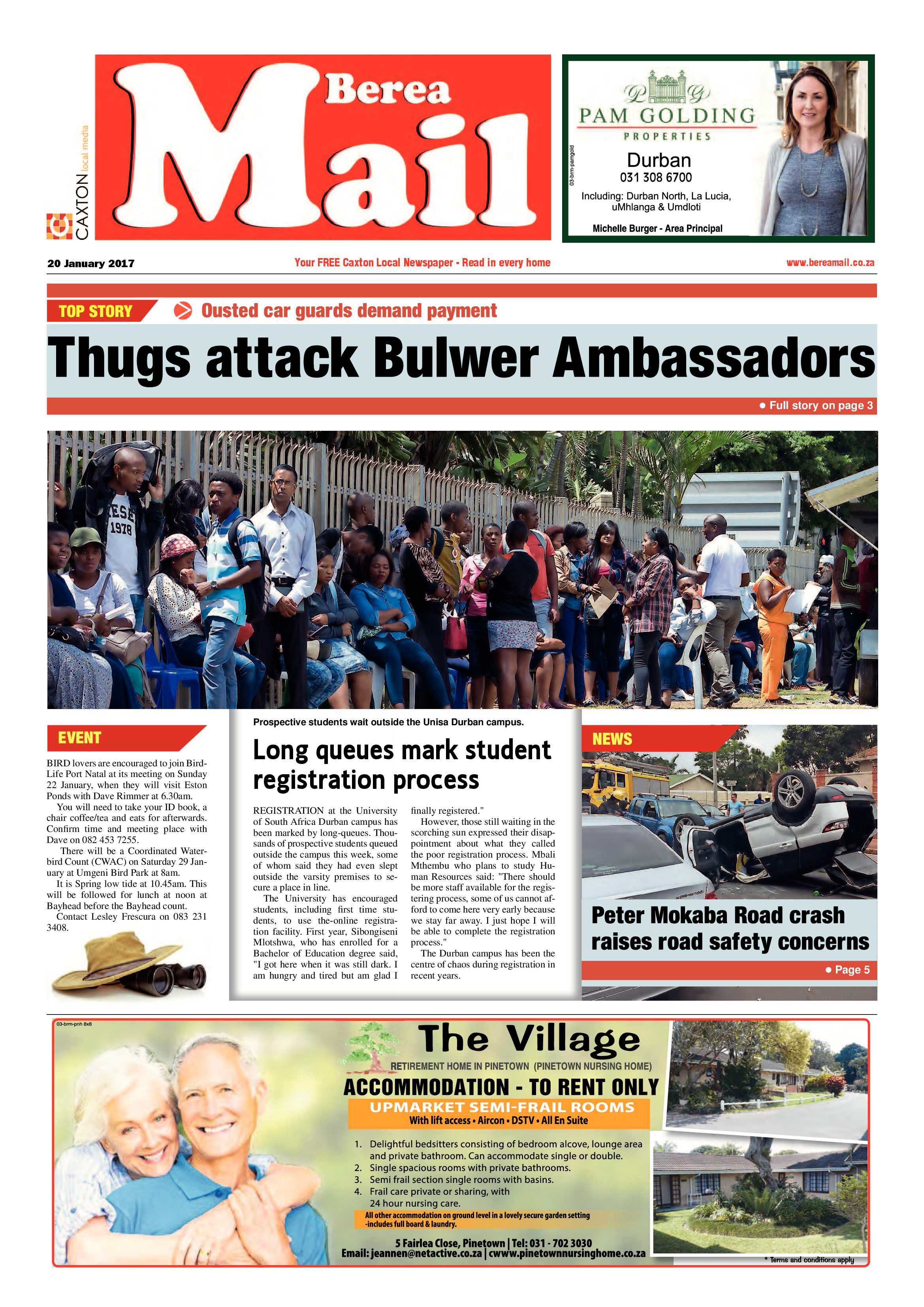 Berea Mail 20 January 2017 page 1
