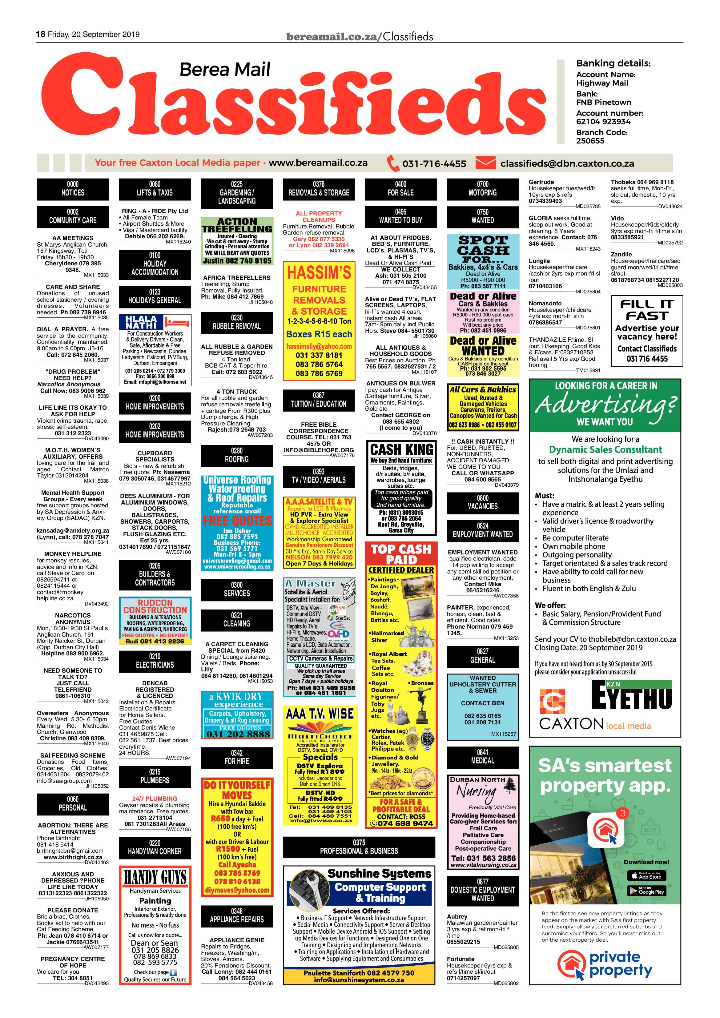 Berea Mail 20 September 2019 page 18