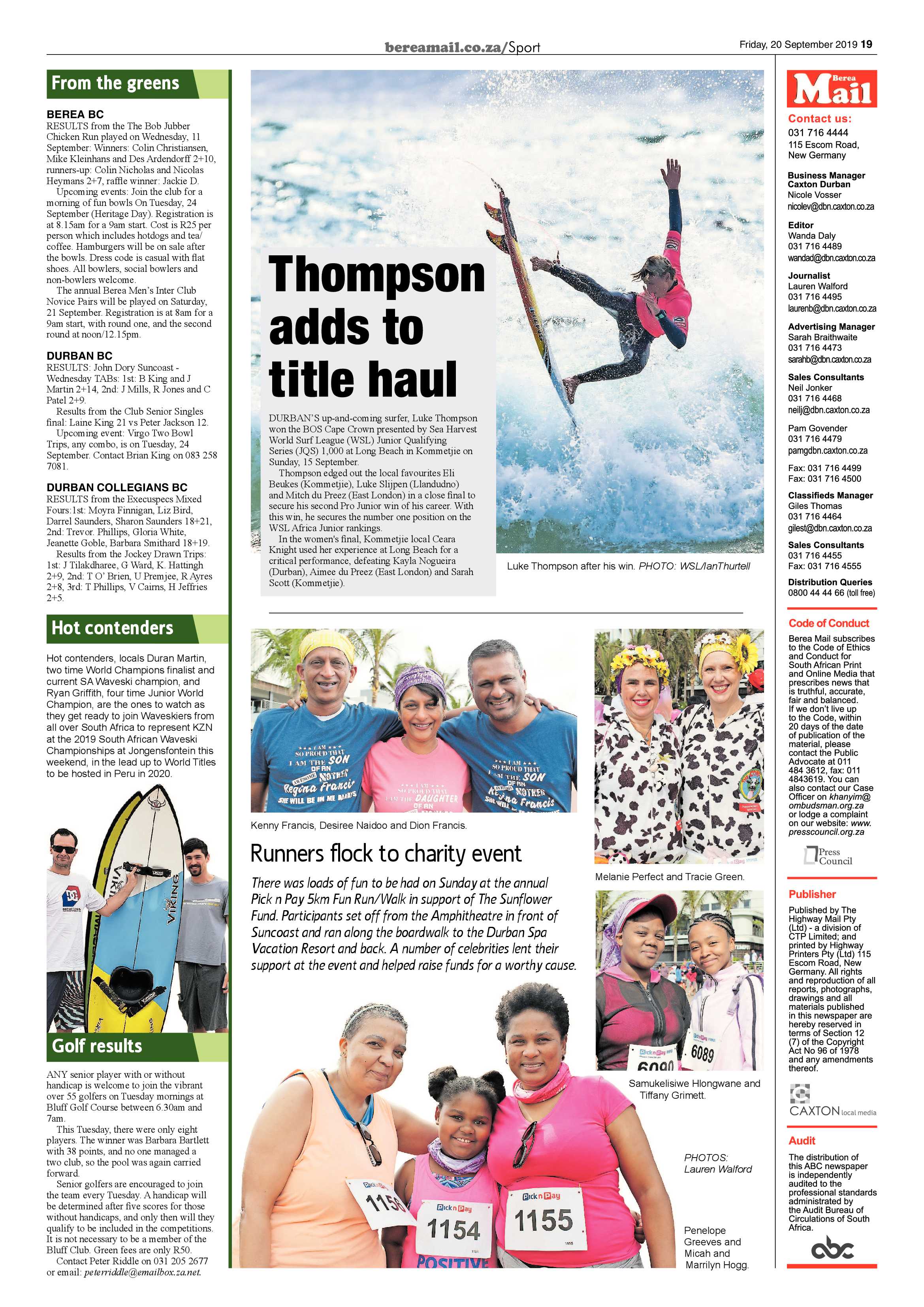 Berea Mail 20 September 2019 page 19