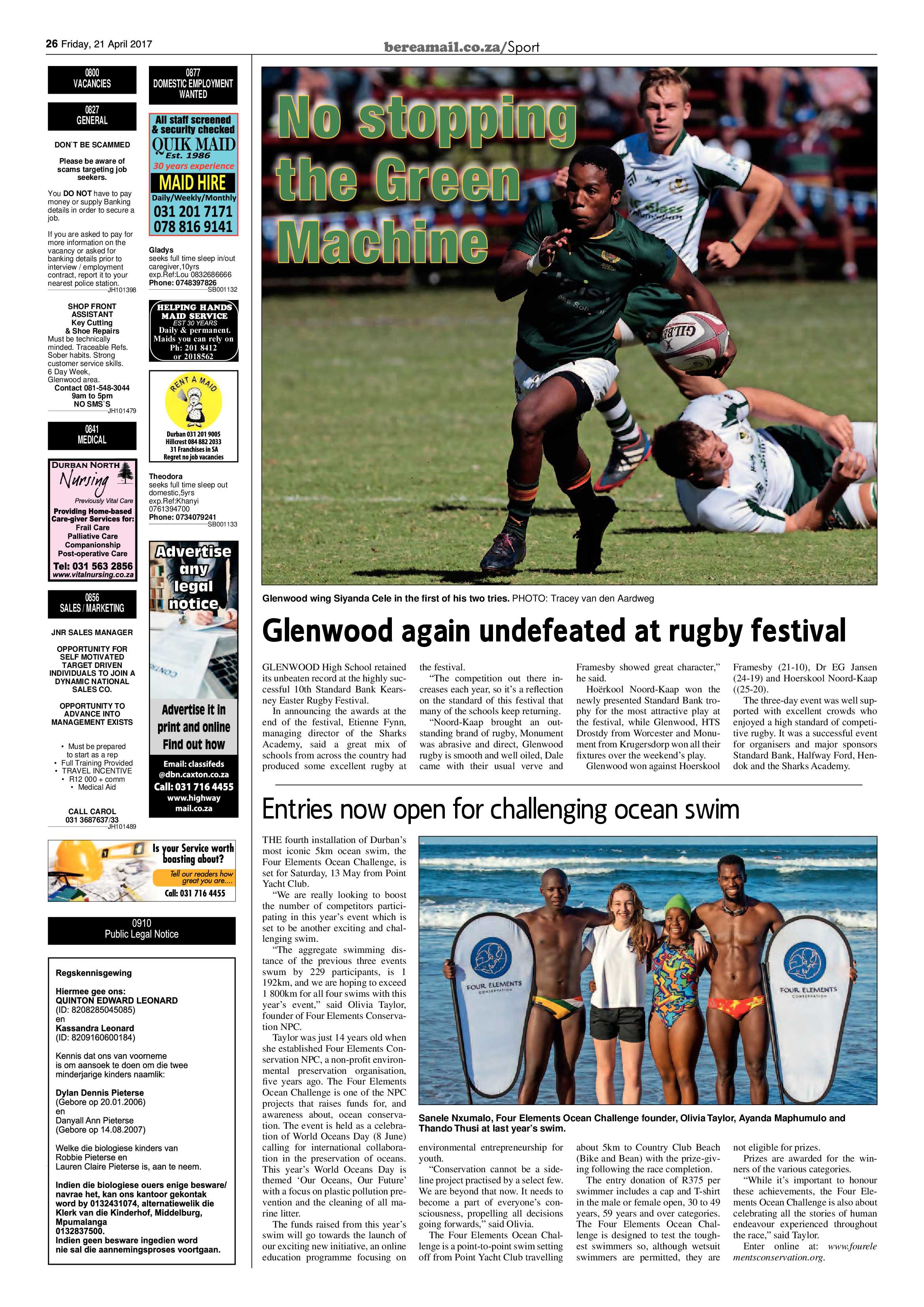 Berea Mail 21 April 2017 page 26