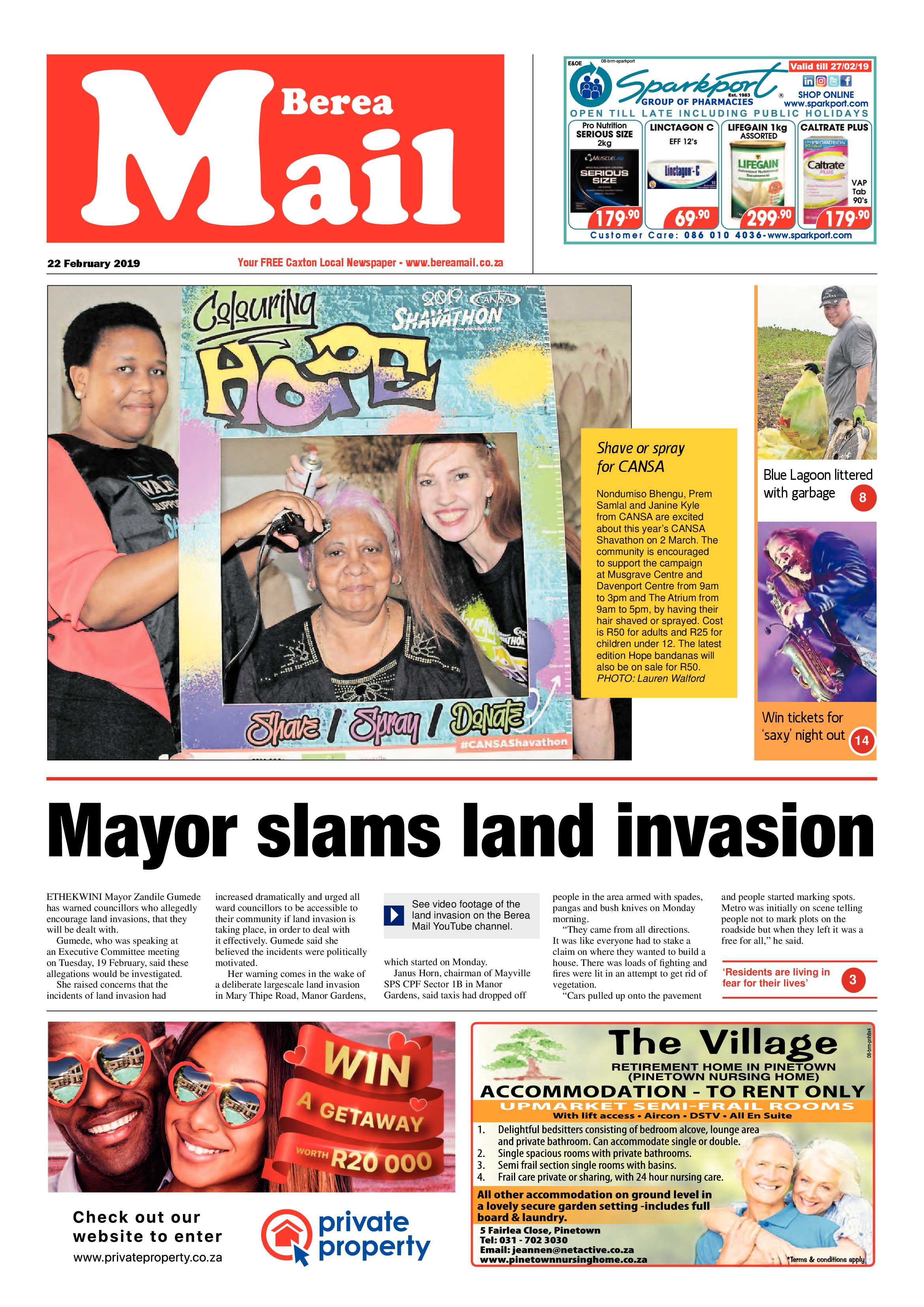 Berea Mail 22 February 2019 page 1