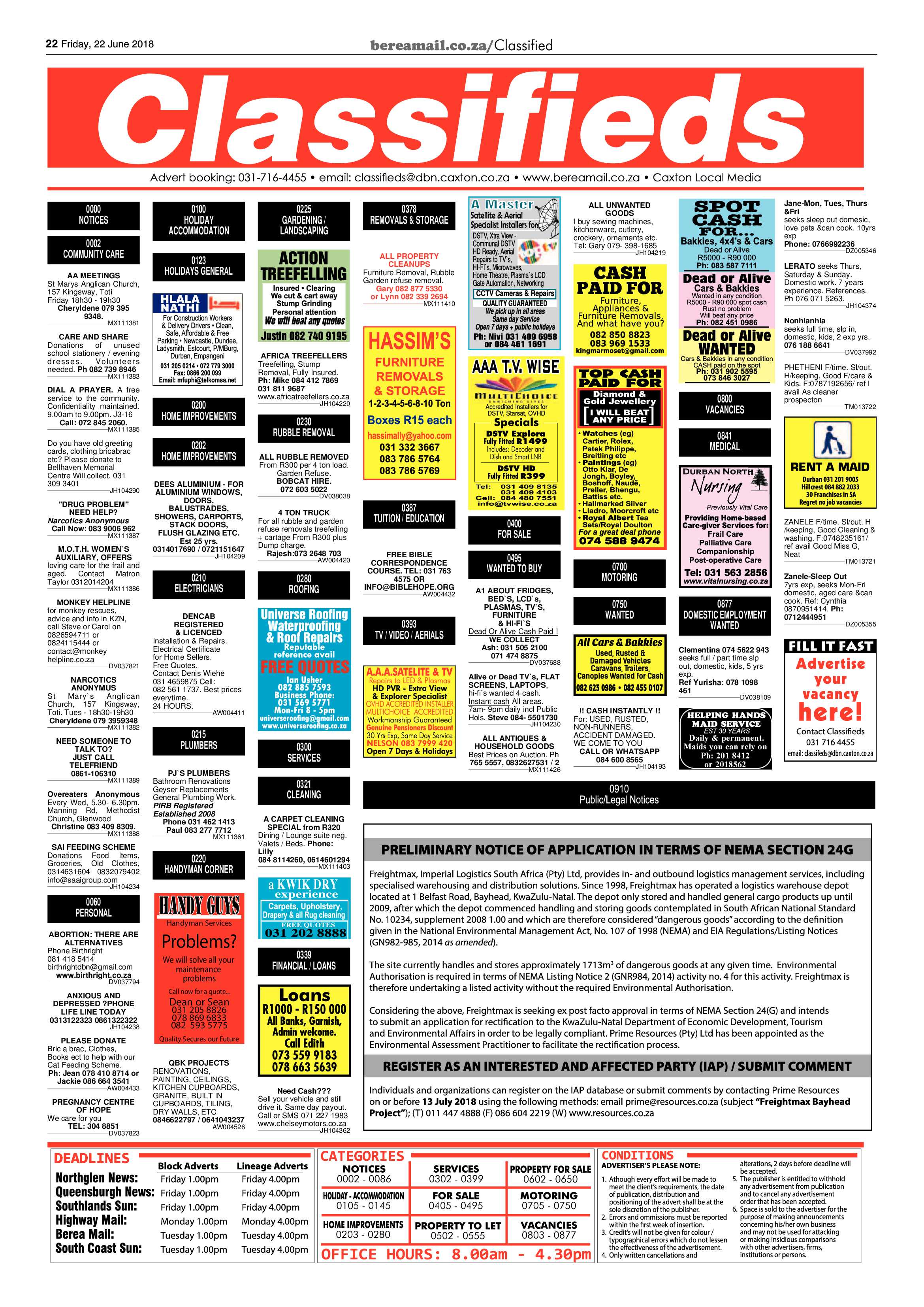Berea Mail 22 June 2018 page 22