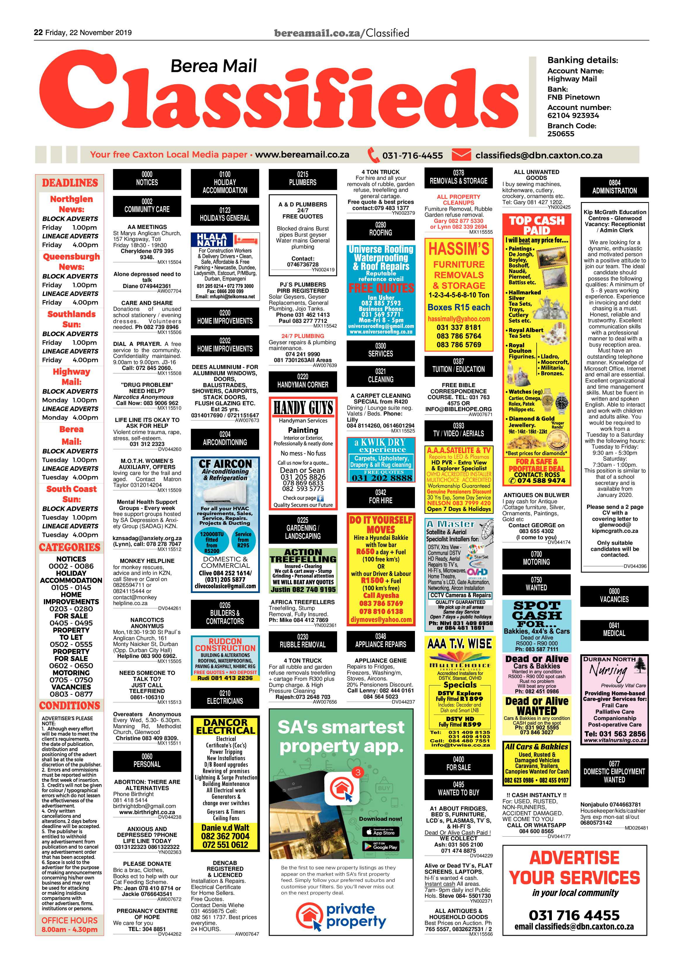 Berea Mail 22 November 2019 page 20