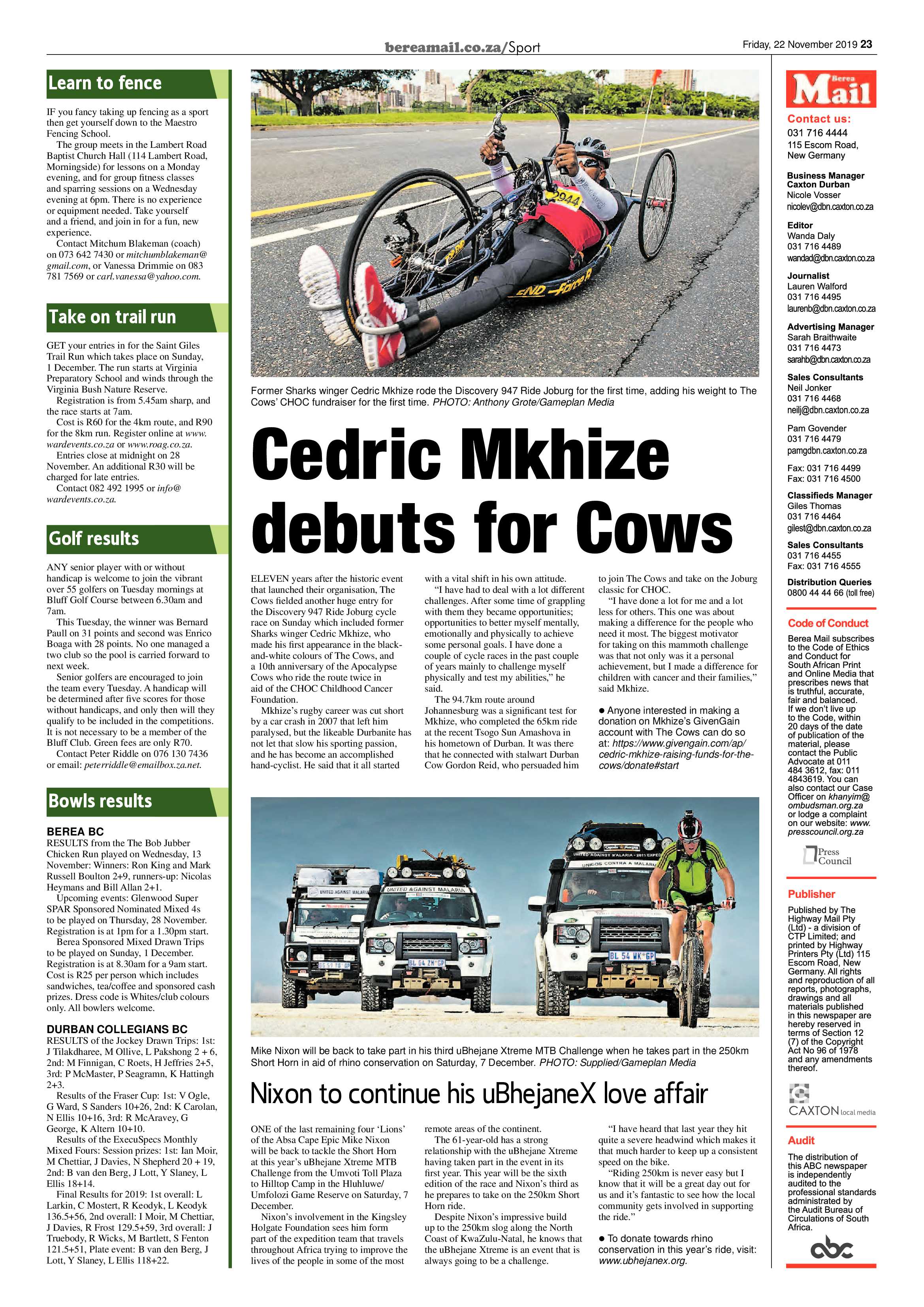Berea Mail 22 November 2019 page 21