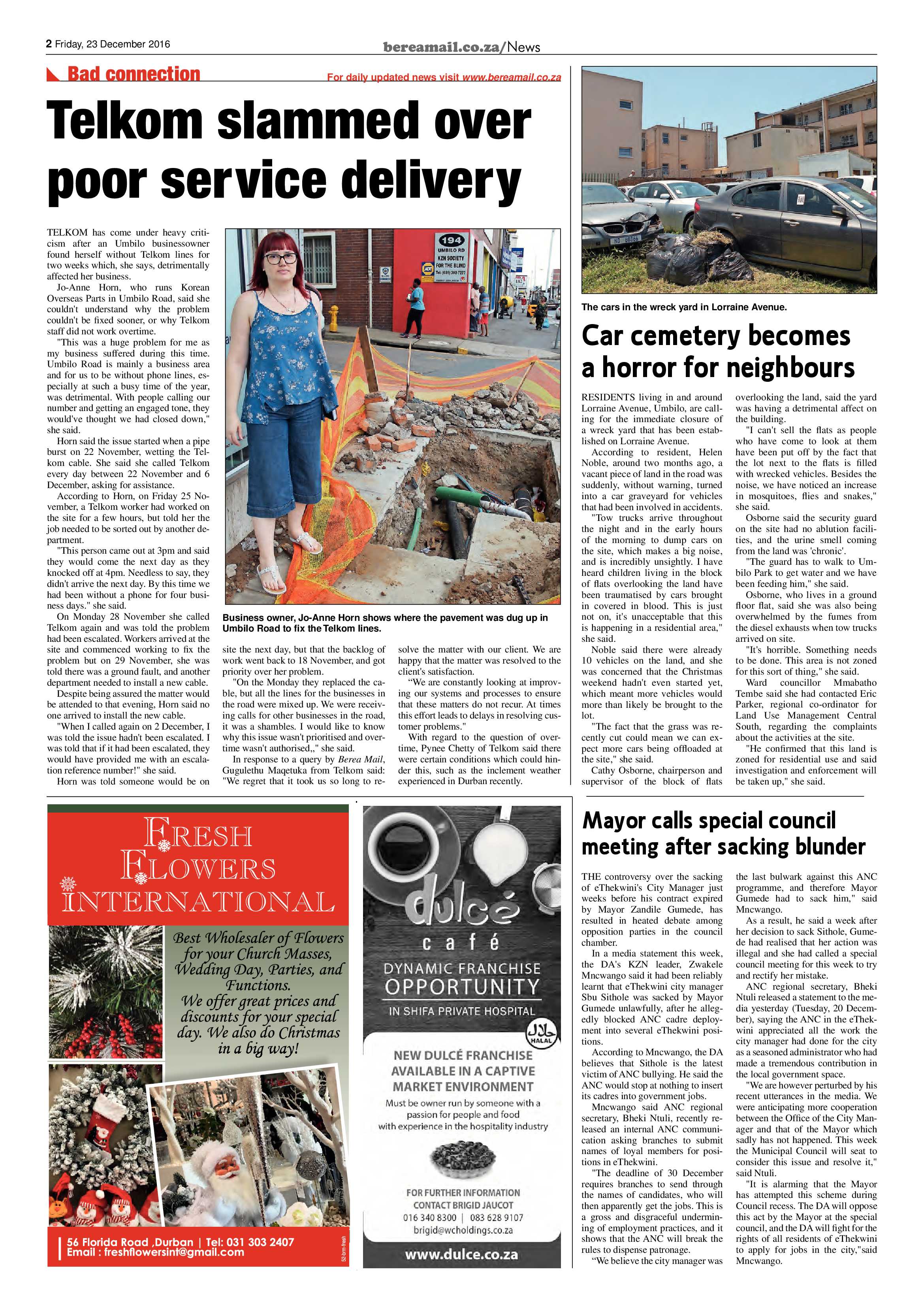 Berea Mail 23 December 2016 page 2