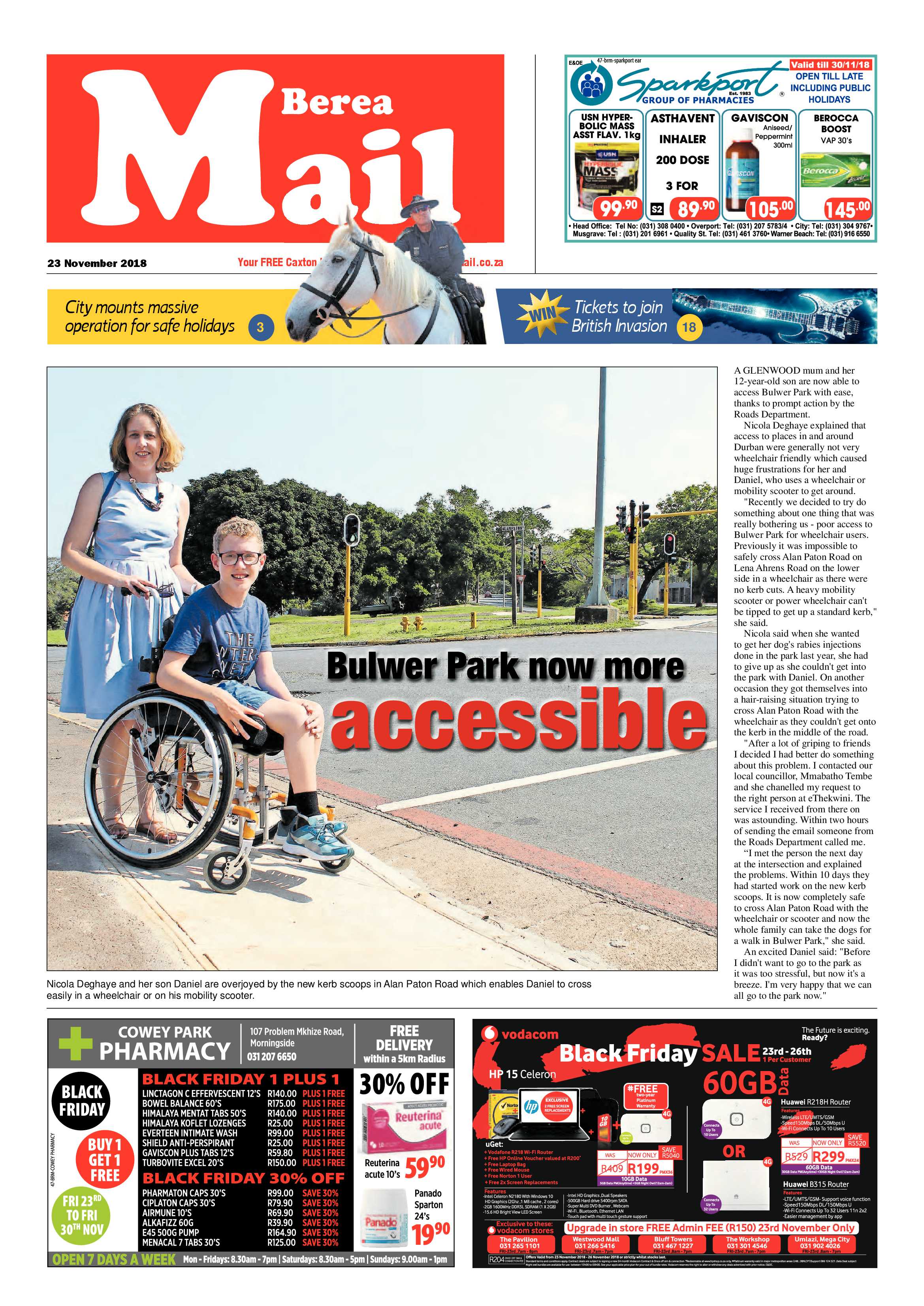Berea Mail 23 November 2018 page 1