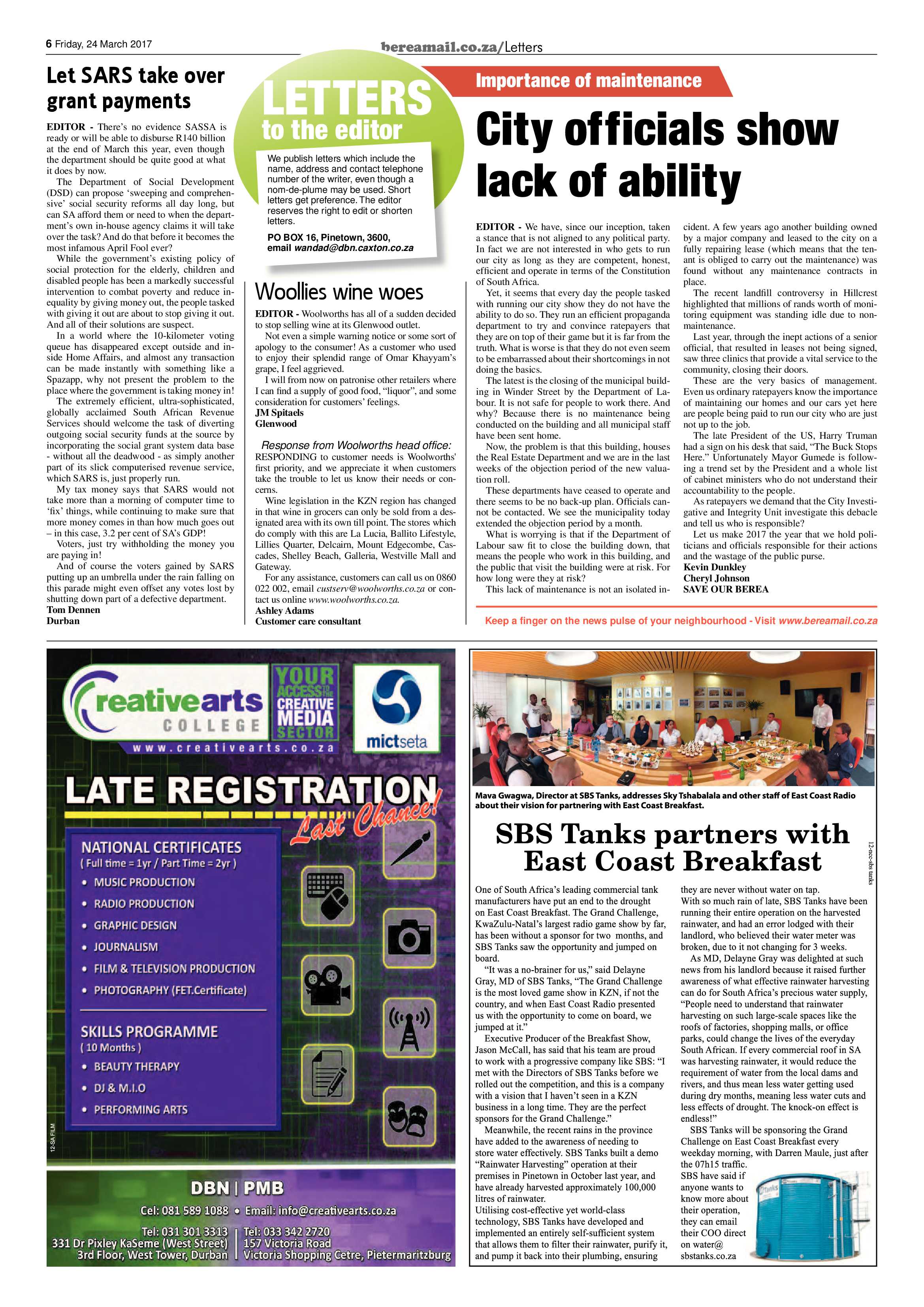 Berea Mail 24 March 2017 page 6