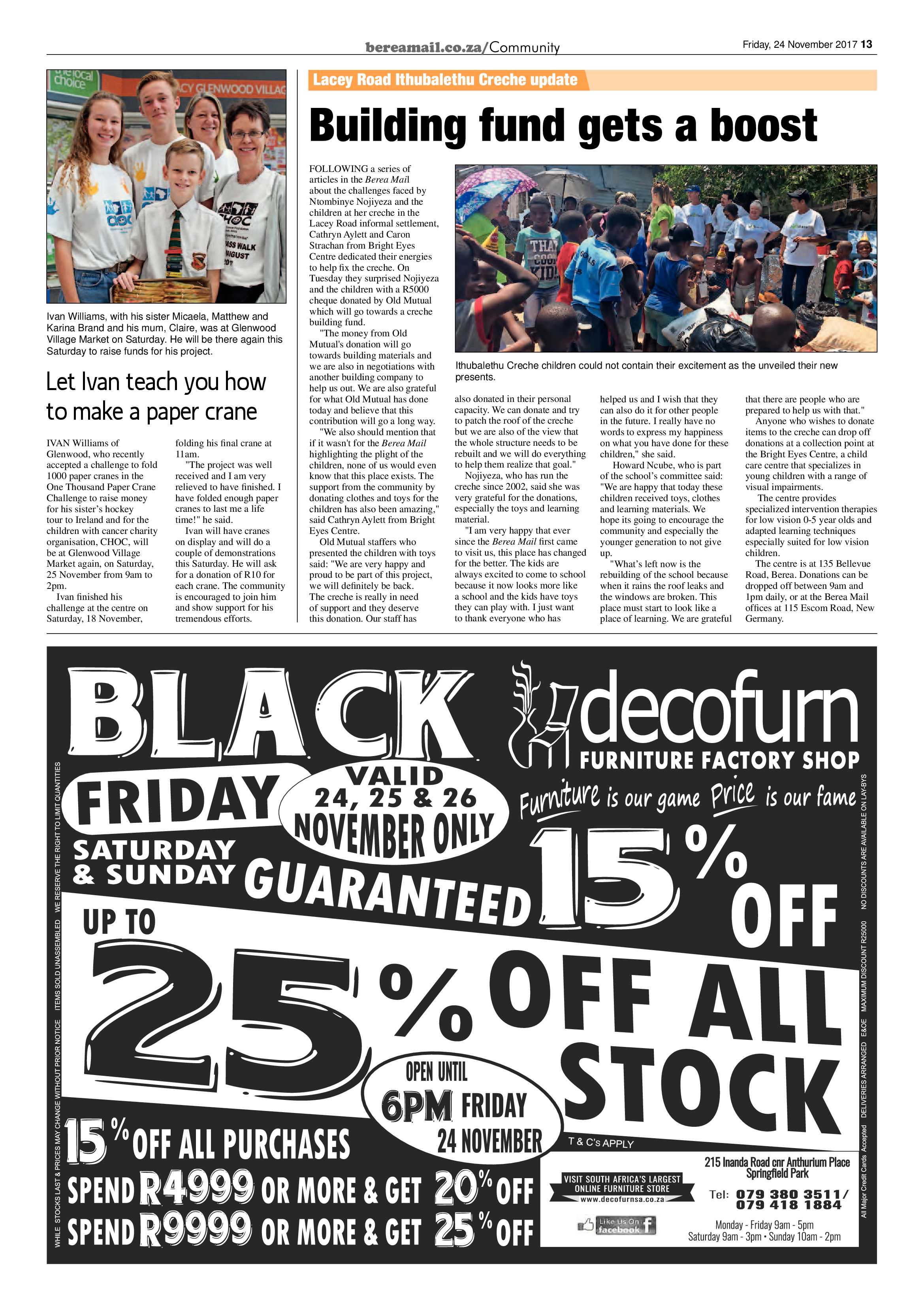 Berea Mail 24 November 2017 page 13