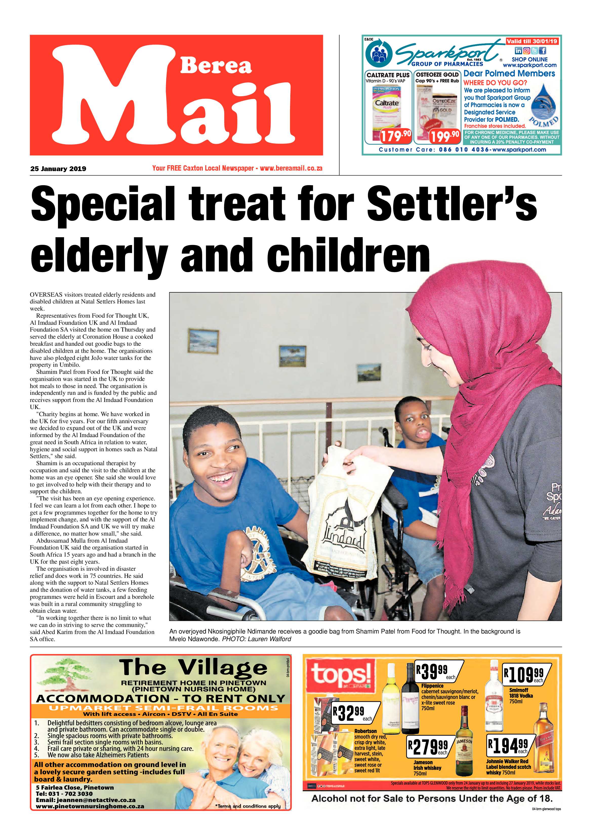 Berea Mail 25 January 2019 page 1