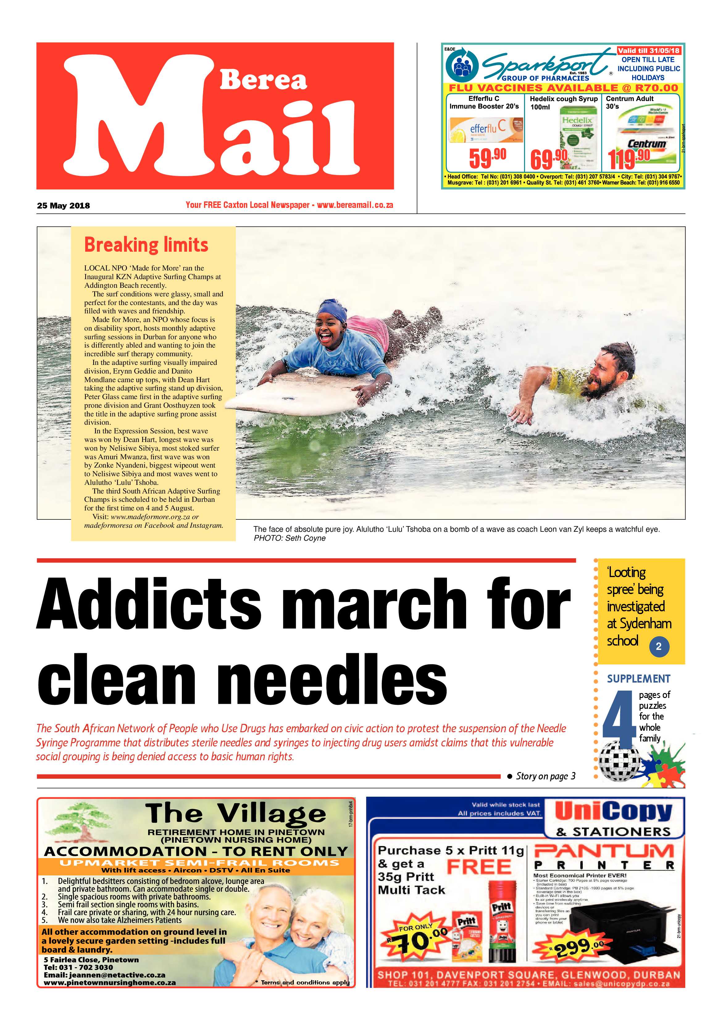Berea Mail 25 May 2018 page 1