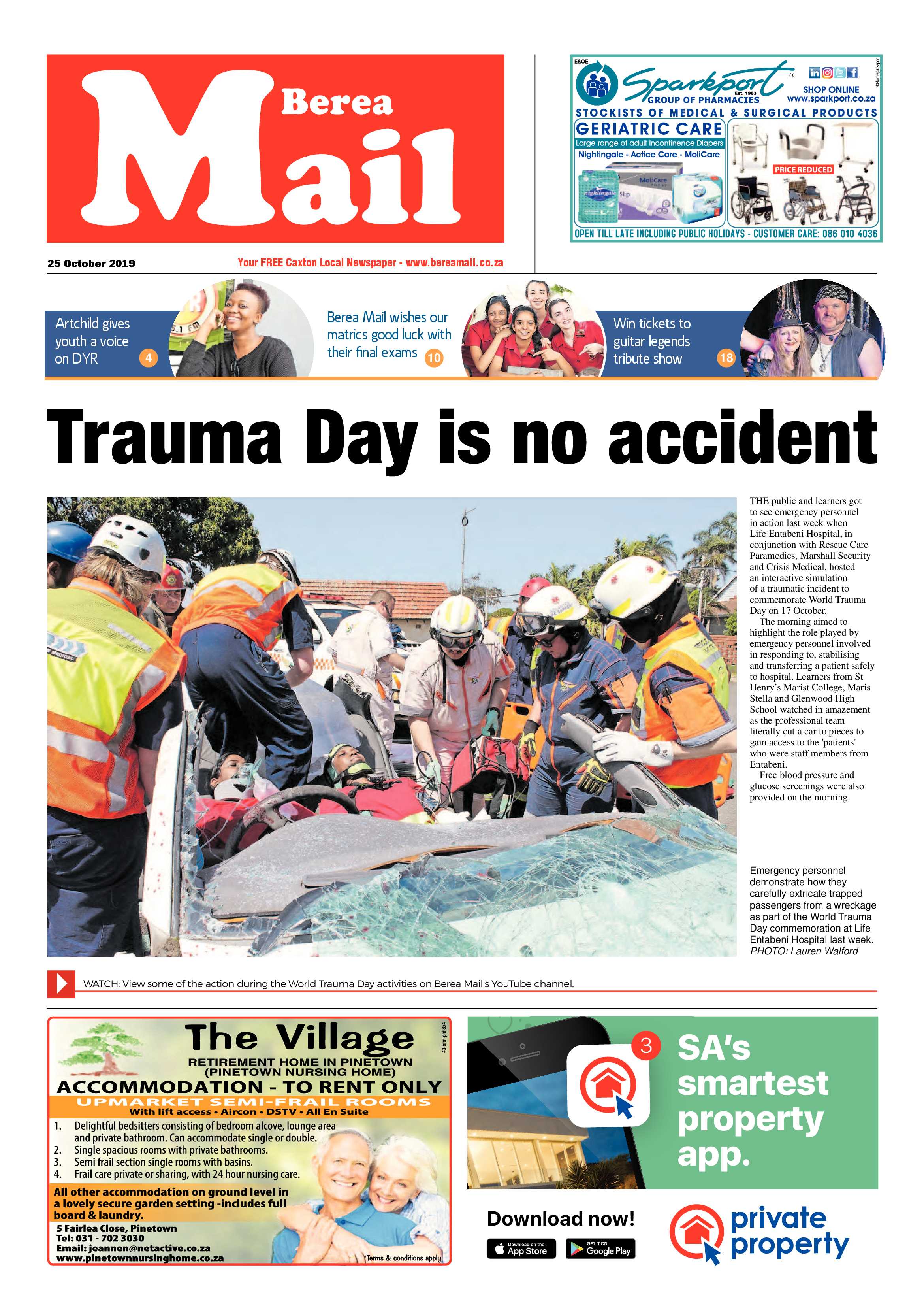 Berea Mail 25 October 2019 page 1