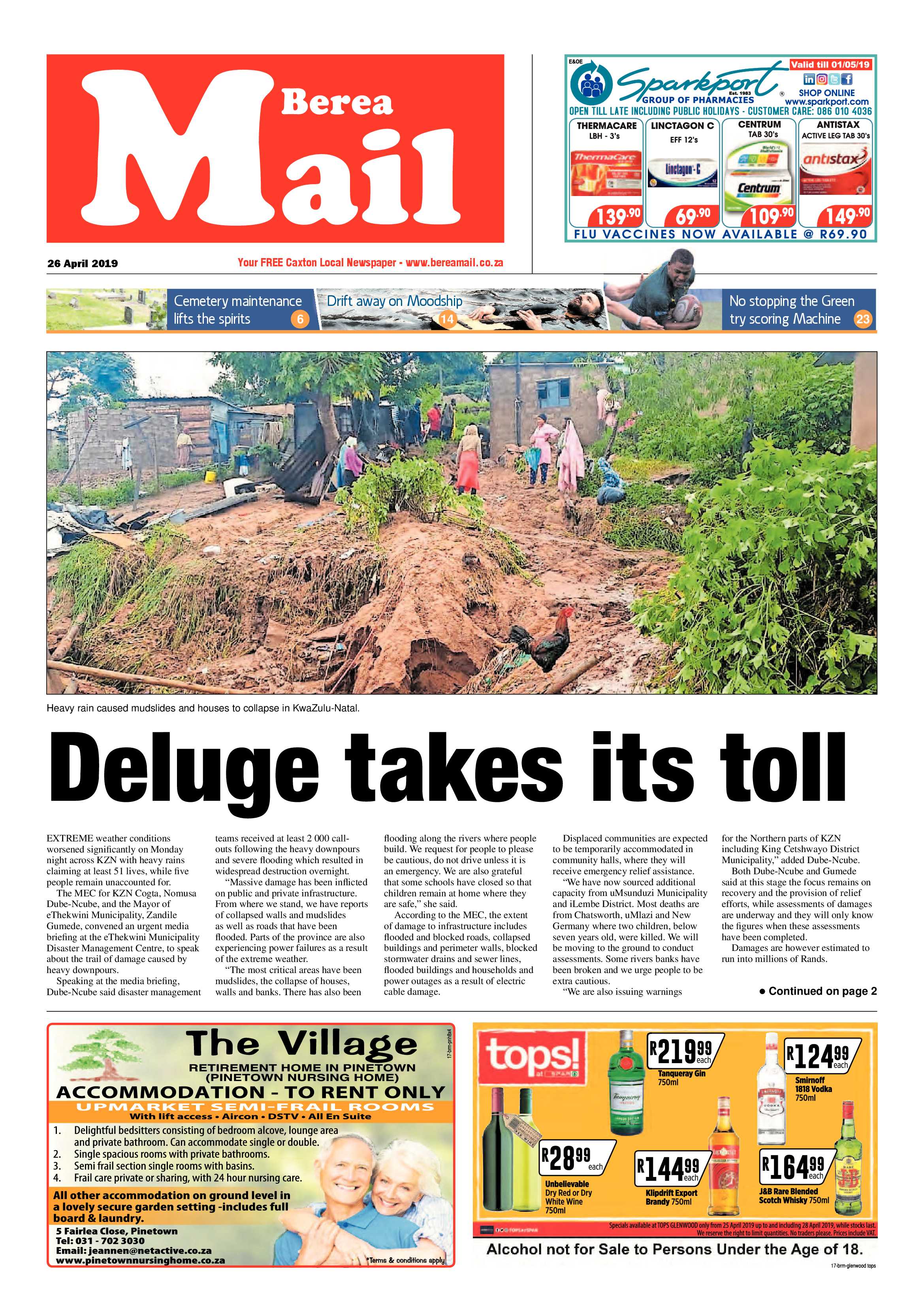Berea Mail 26 April 2019 page 1