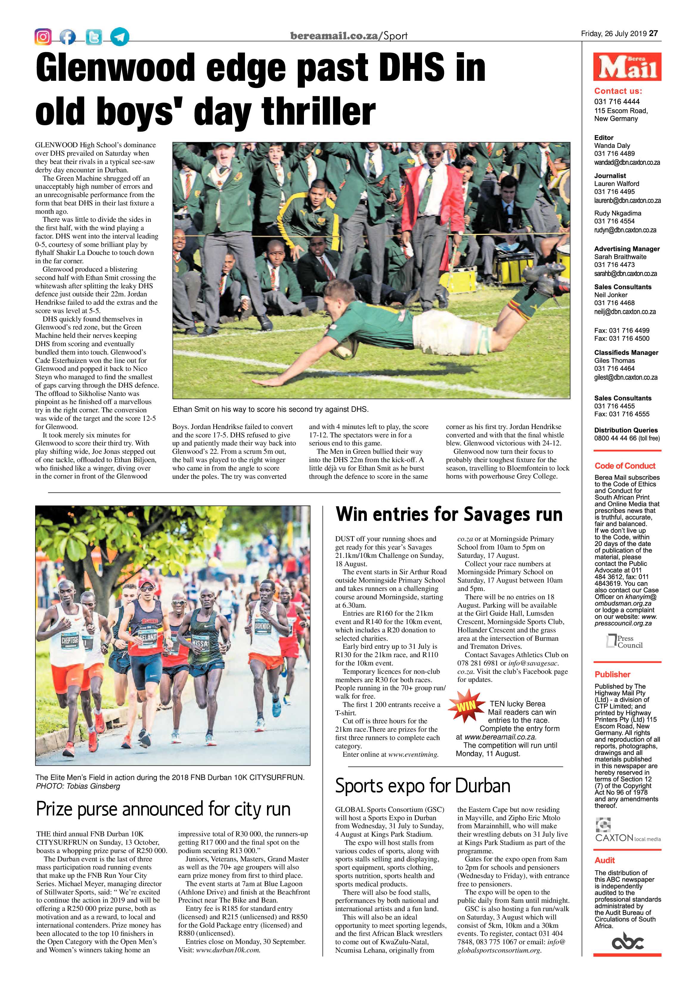 Berea Mail 26 July 2019 page 27
