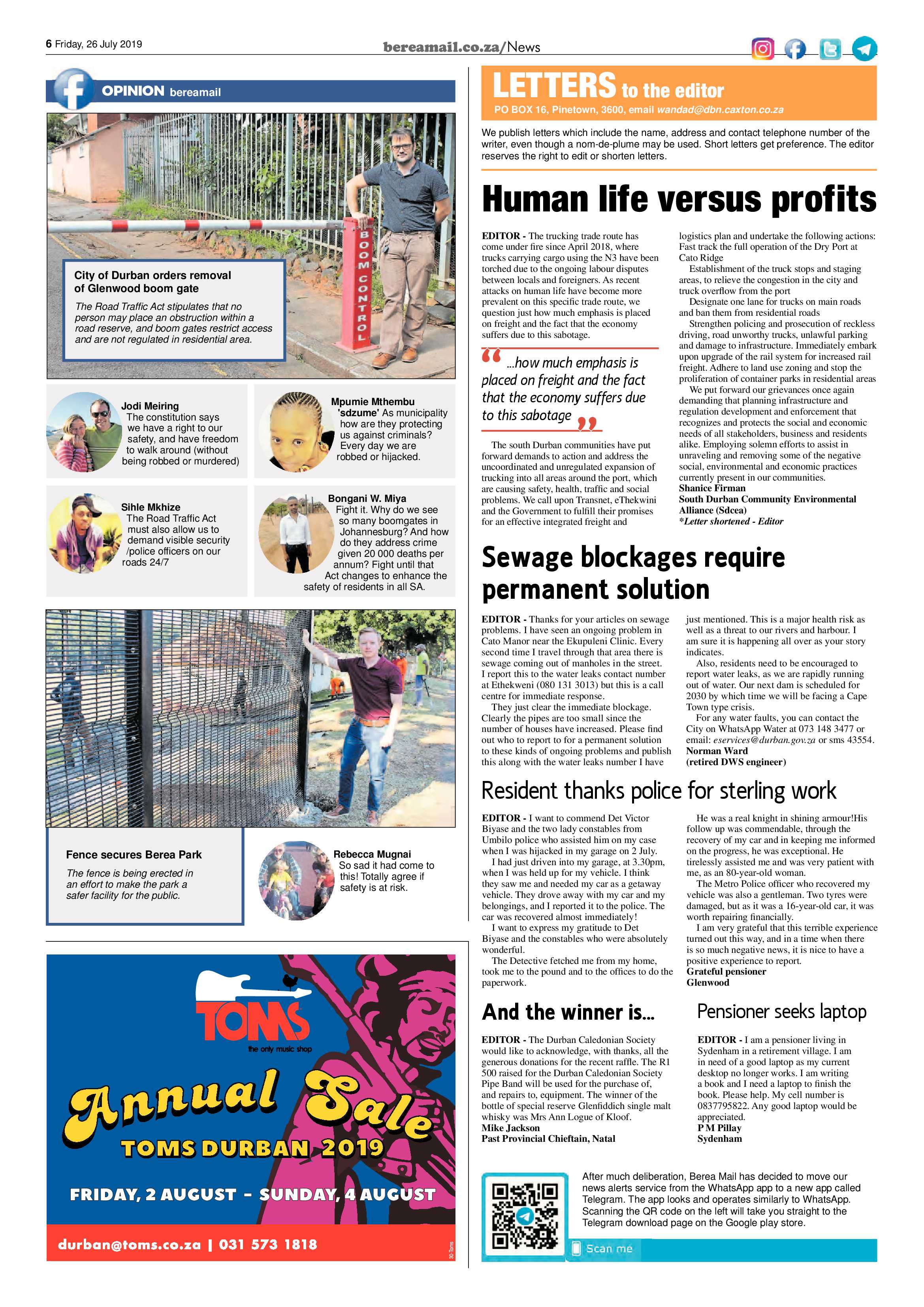 Berea Mail 26 July 2019 page 6